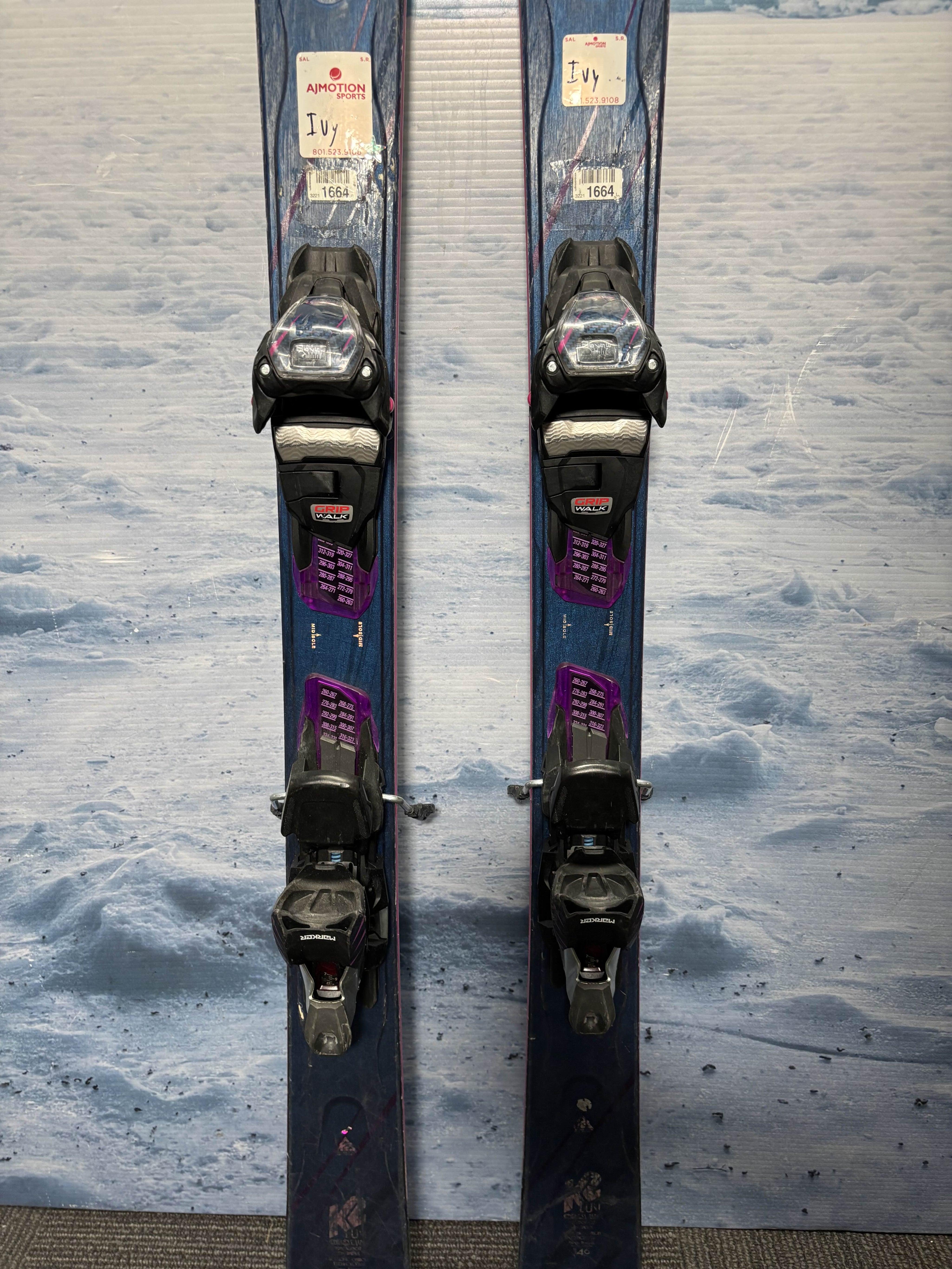 Used K2 Endley Luv 80 Ski 146cm w/ Marker 11 Rental Bindings