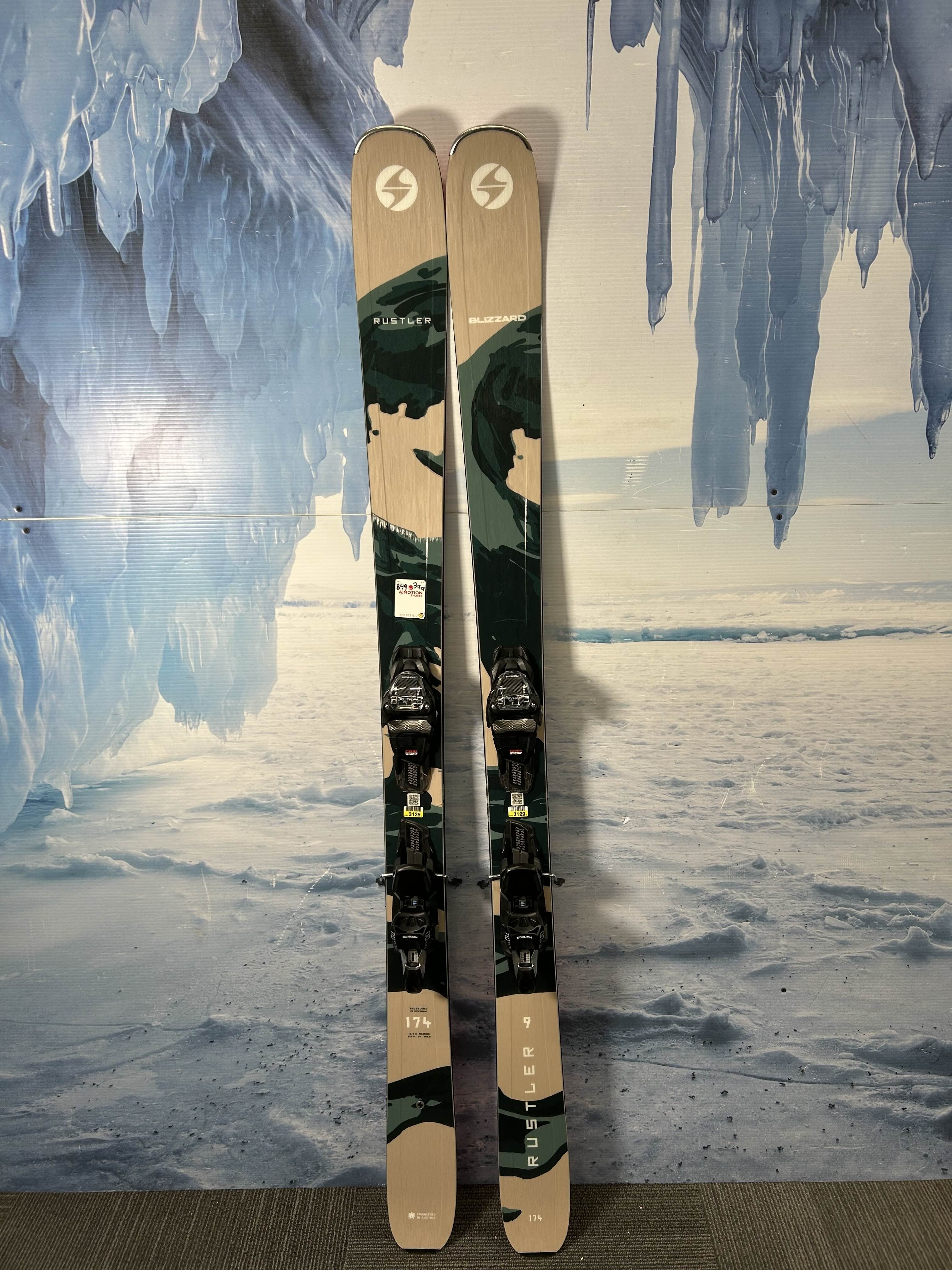 New 2026 Blizzard Rustler 9  Ski w/ Marker Tcx 11 Demo Bindings - 174CM