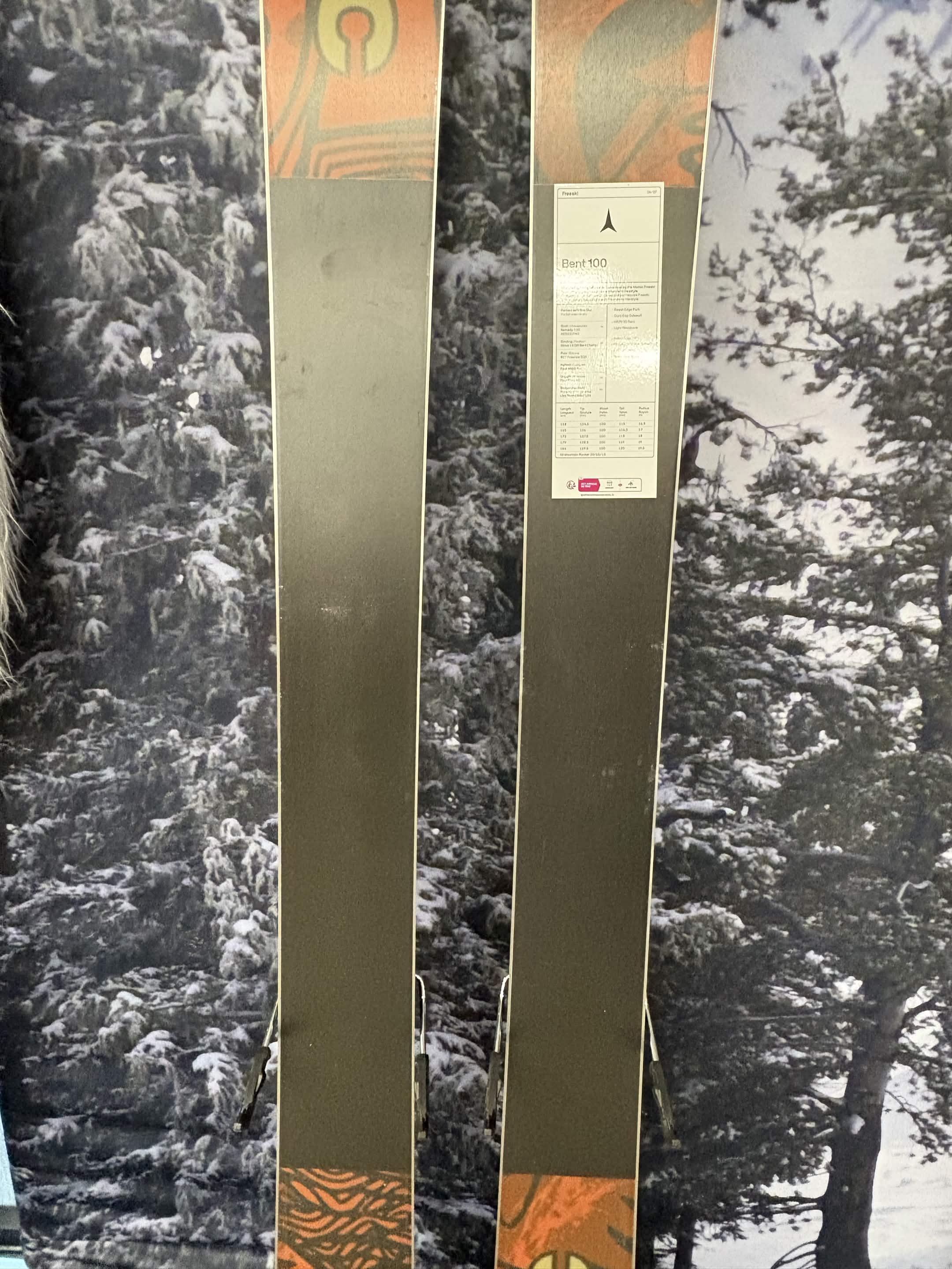 Atomic Bent Chetler 100 165cm Skis w/ ATOMIC NR Strive 11 GW ATO Demo Binding - New 2027