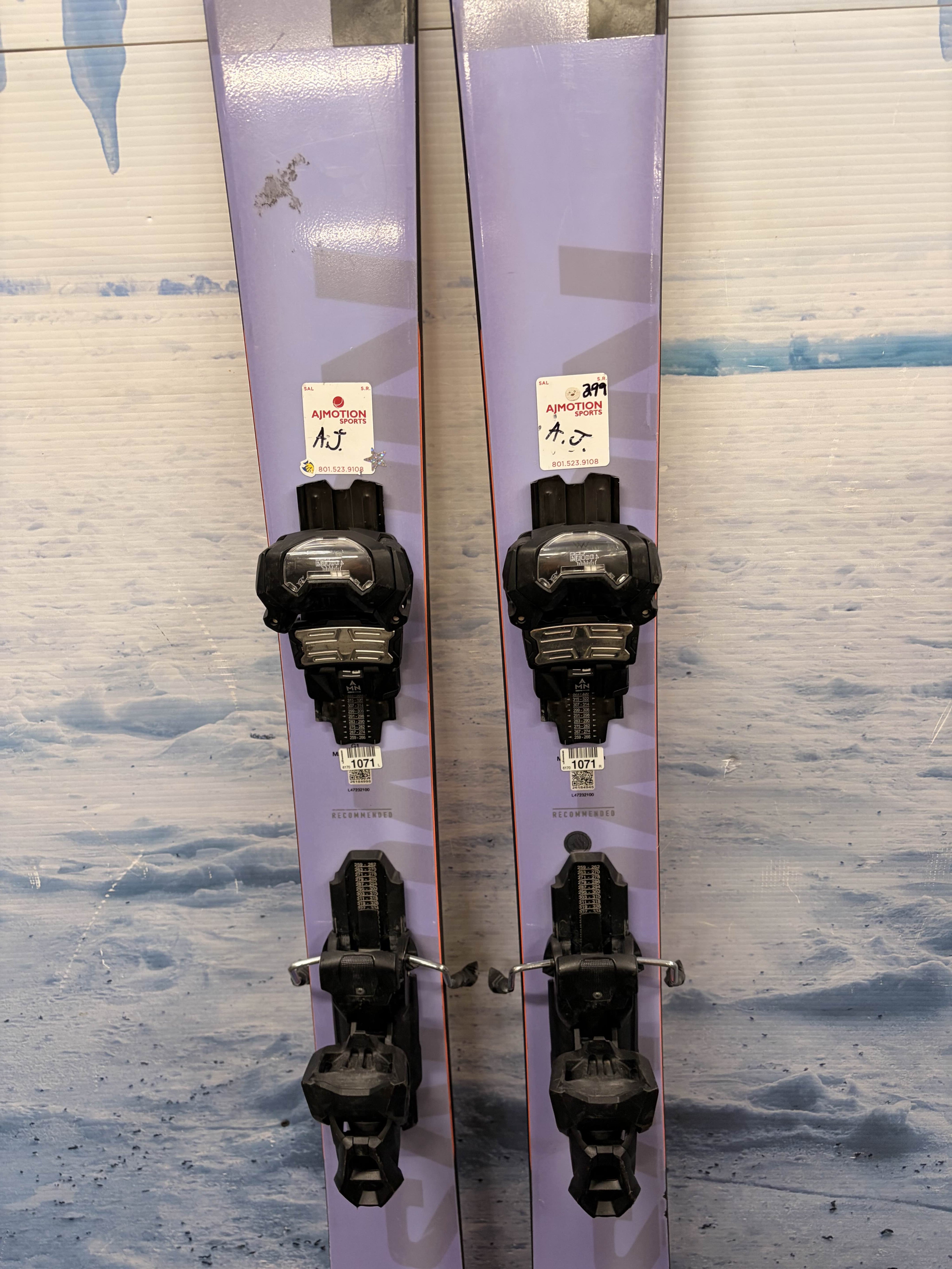 Used Salomon QST OneOsix 165cm w/ Tyrolia Attack 14 Adjustable Bindings