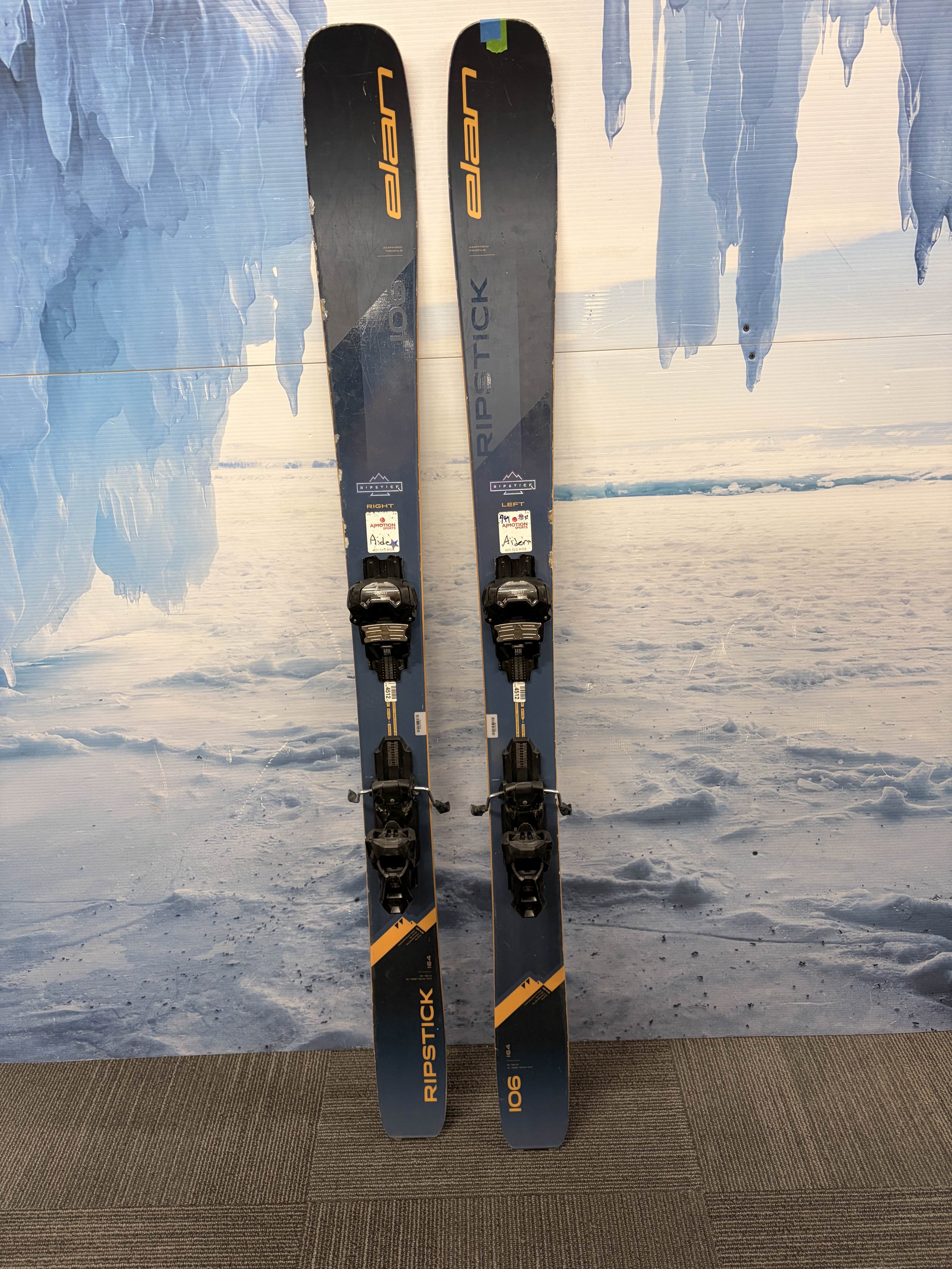 Used Elan Ripstick 106 Ski 164cm w/ Tyrolia Attack 14 Rental Binding