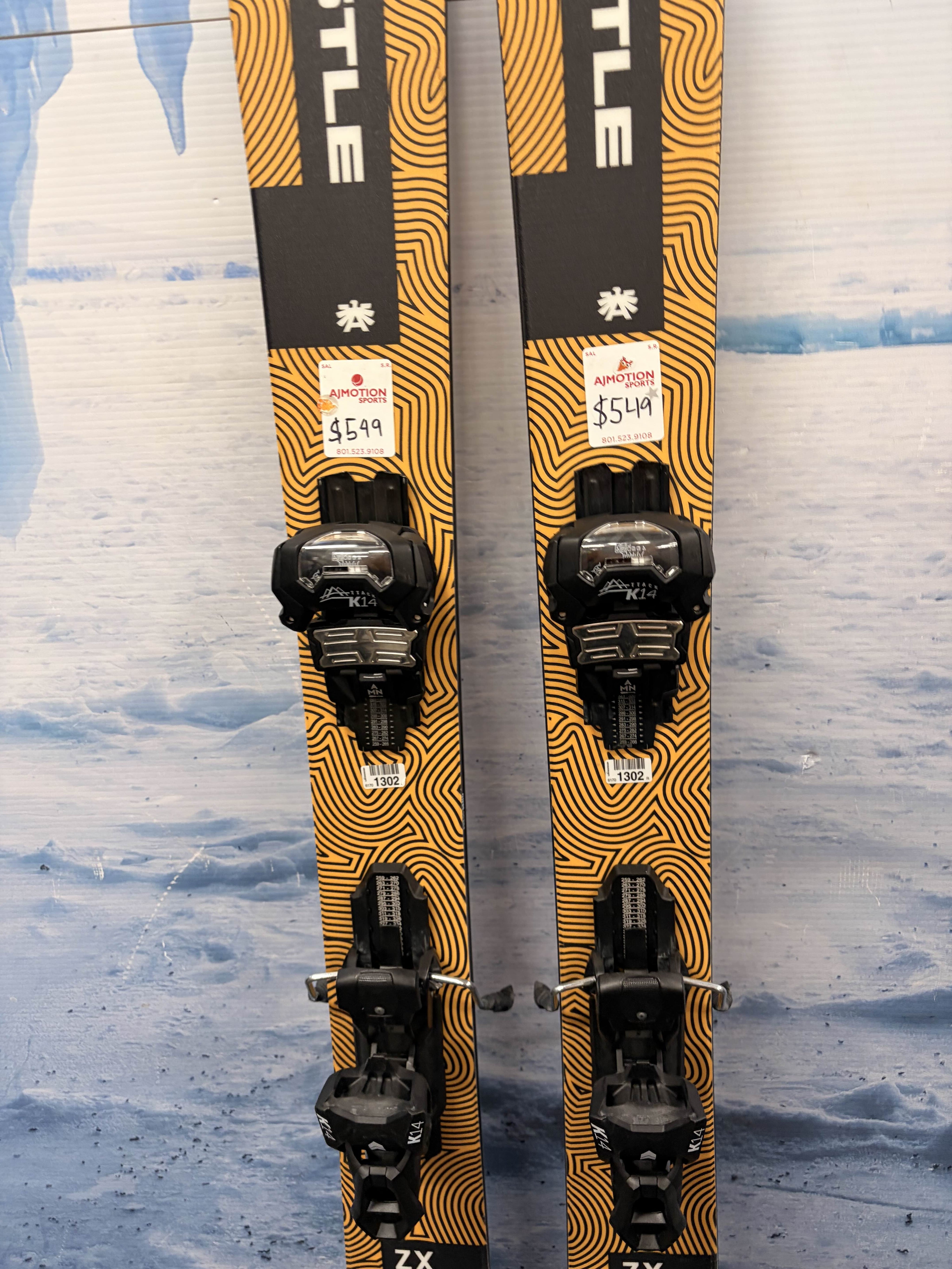 Used Kastle ZX108 169cm W/ Kastle Attack K14 Adjustable bindings