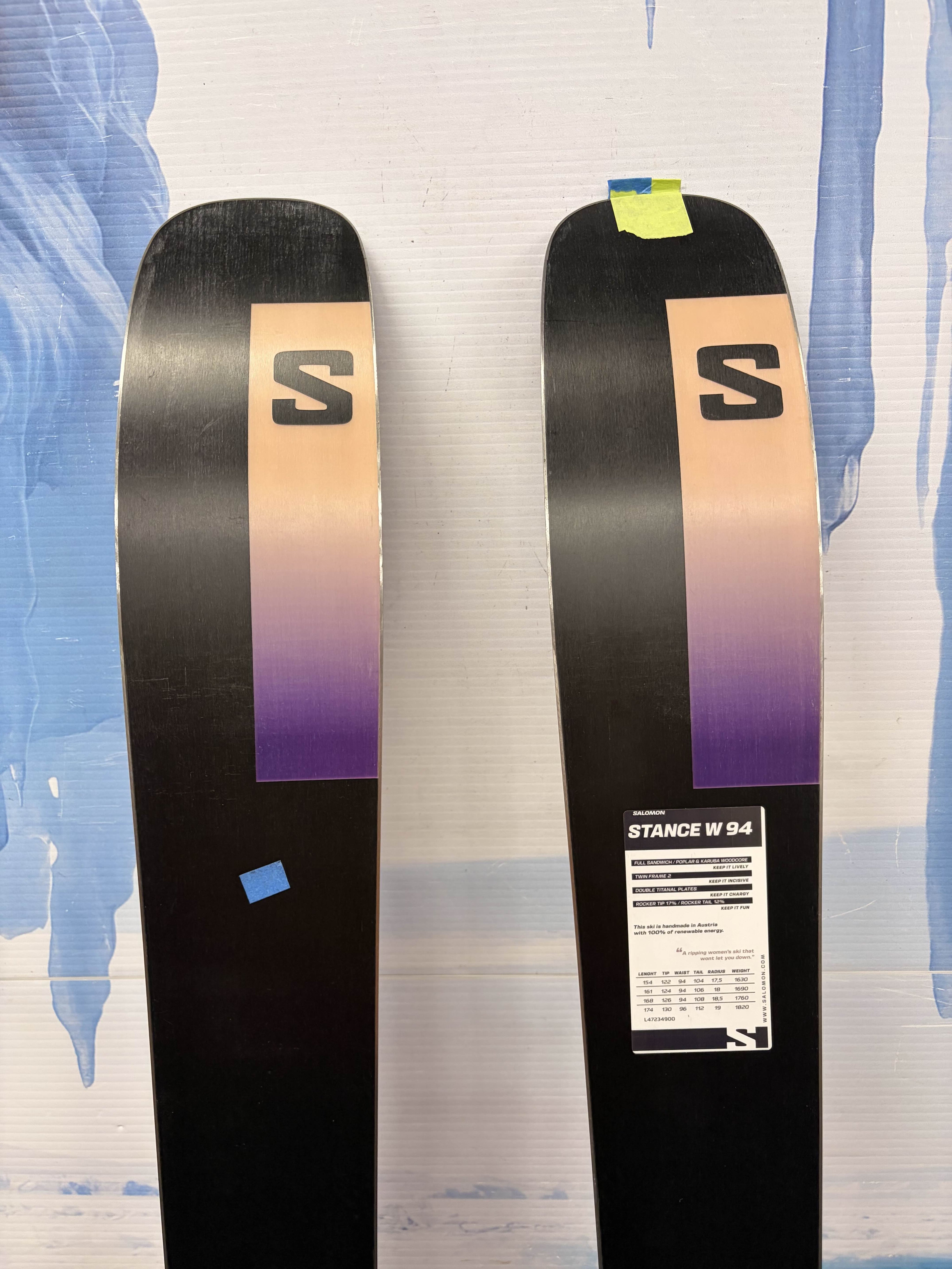 Lightly Used Salomon Stance 94 Ski 168cm w/ Tyrolia Attack 11 Rental Binding