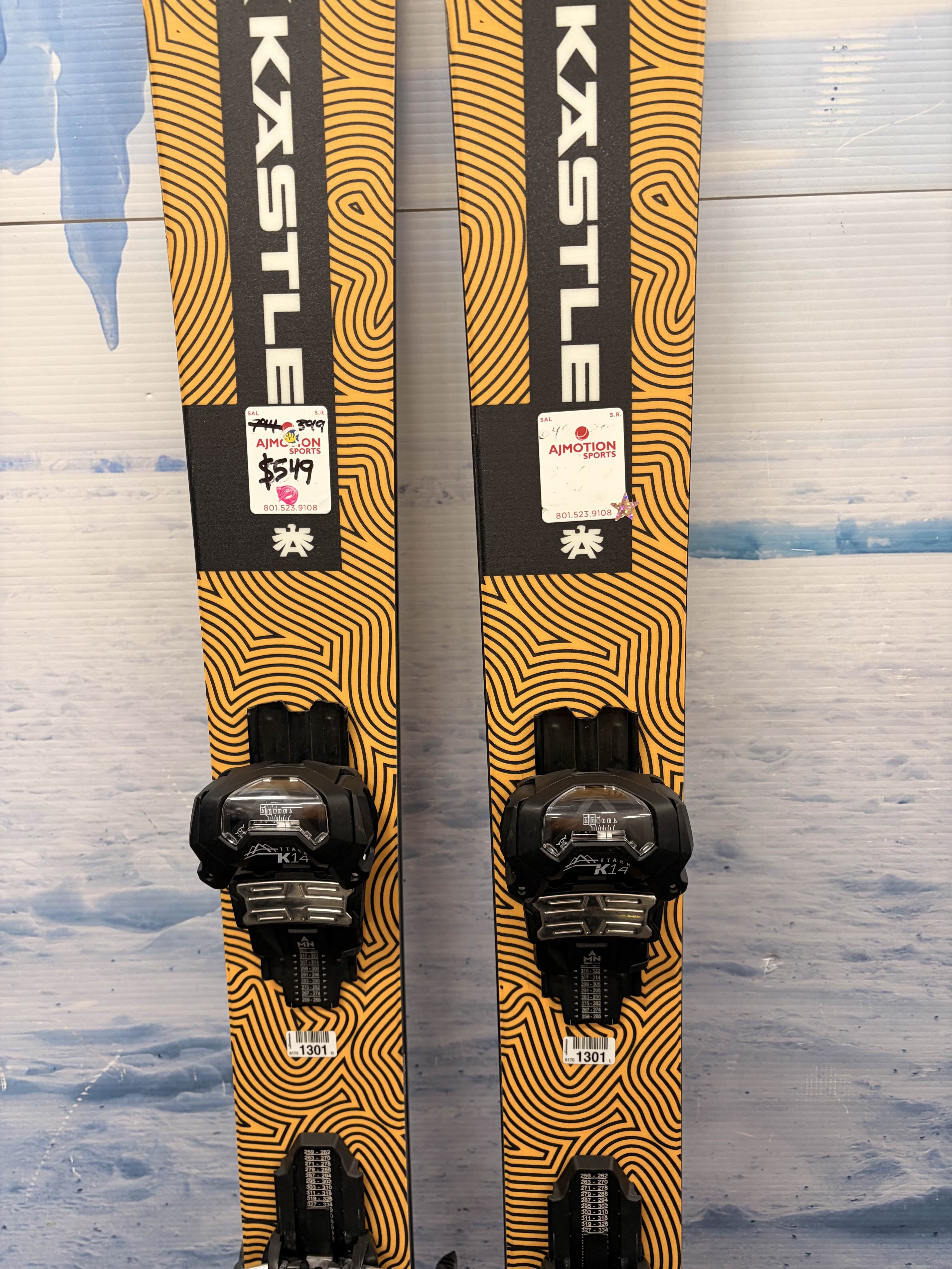 Used Kastle ZX108 169cm W/ Kastle Attack K14 Adjustable bindings
