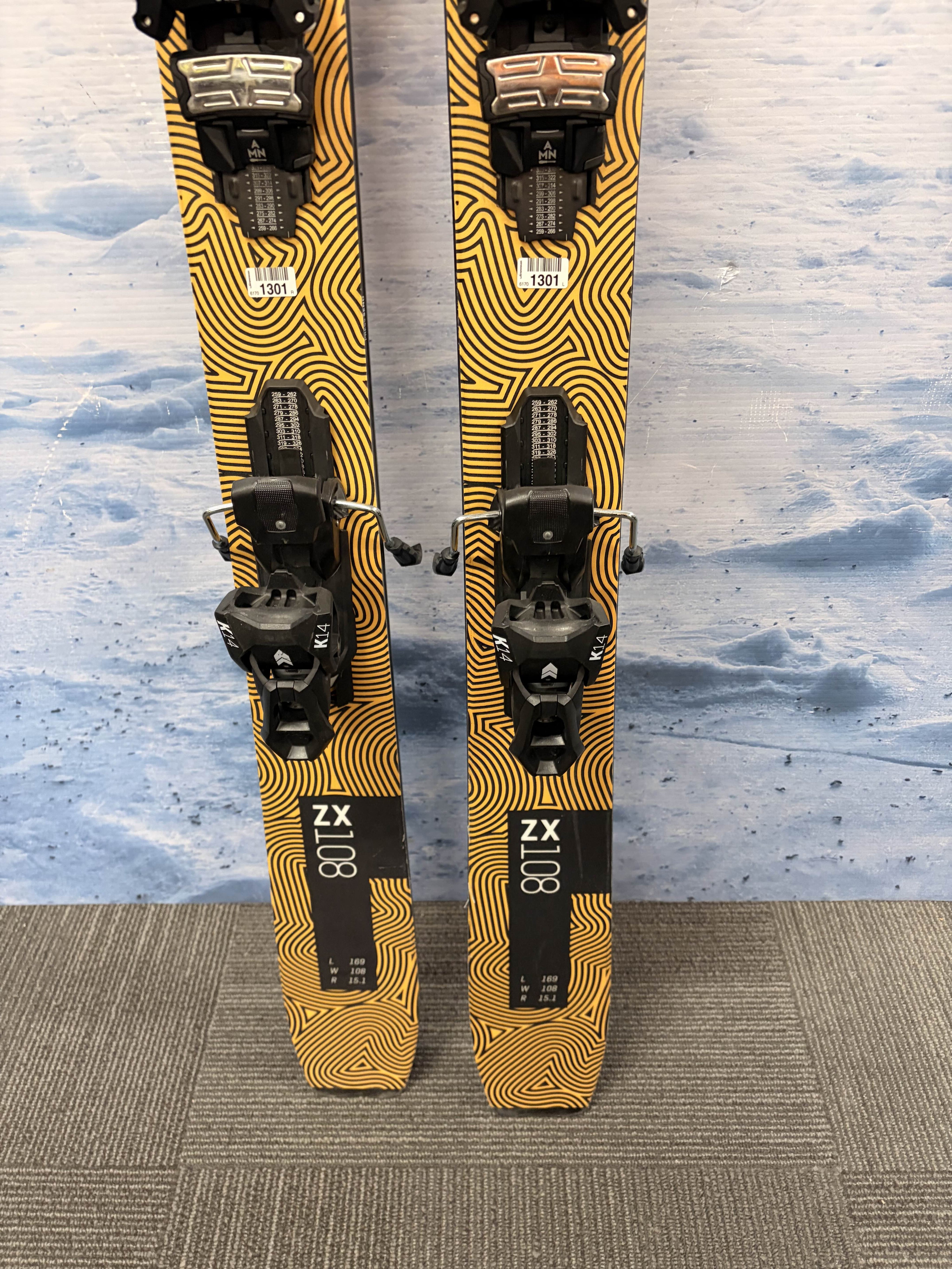 Used Kastle ZX108 169cm W/ Kastle Attack K14 Adjustable bindings