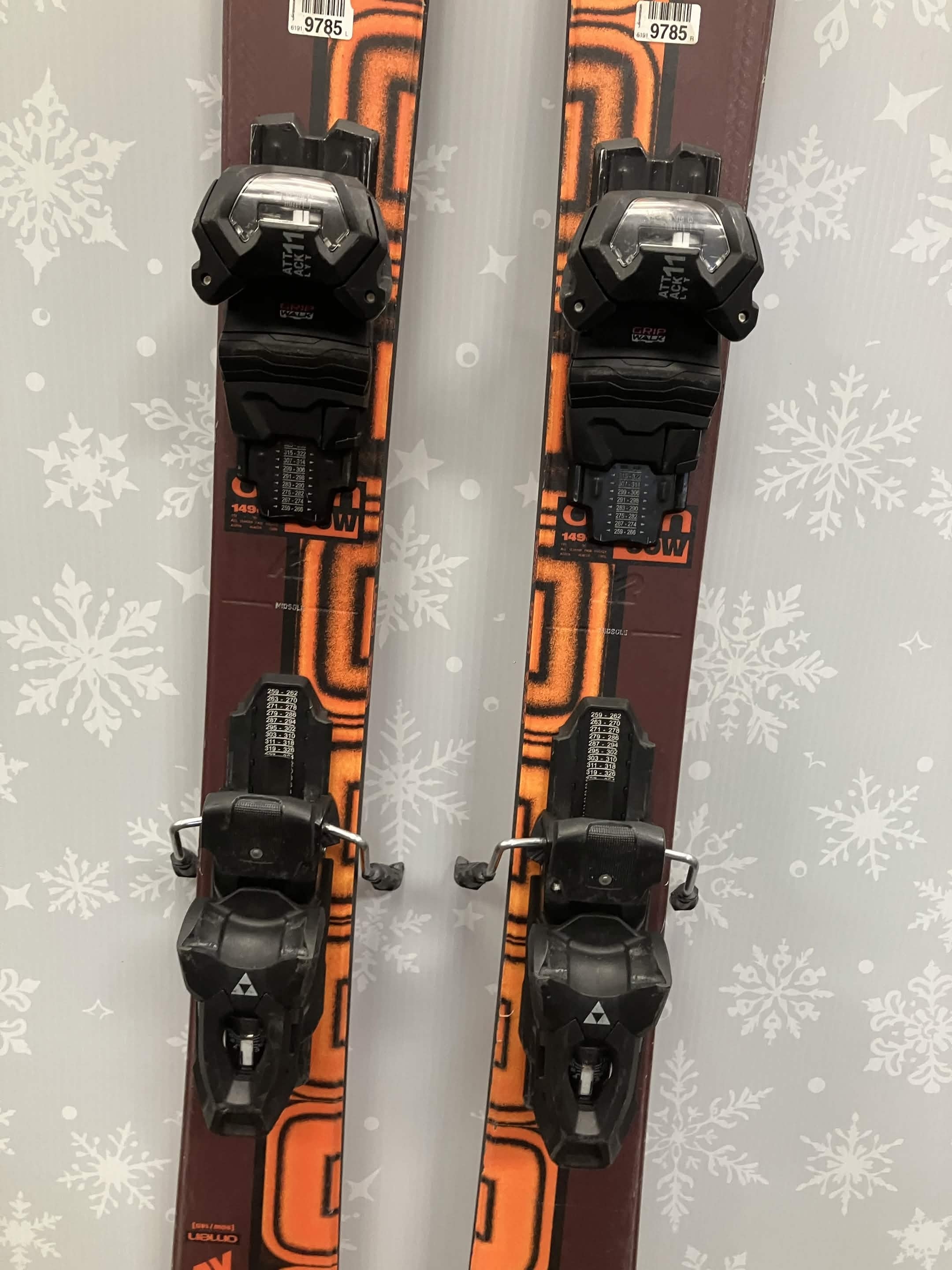 K2 Omen 90W 149cm Skis w/ FISCHER Attack 11 LYT Demo Binding - Used