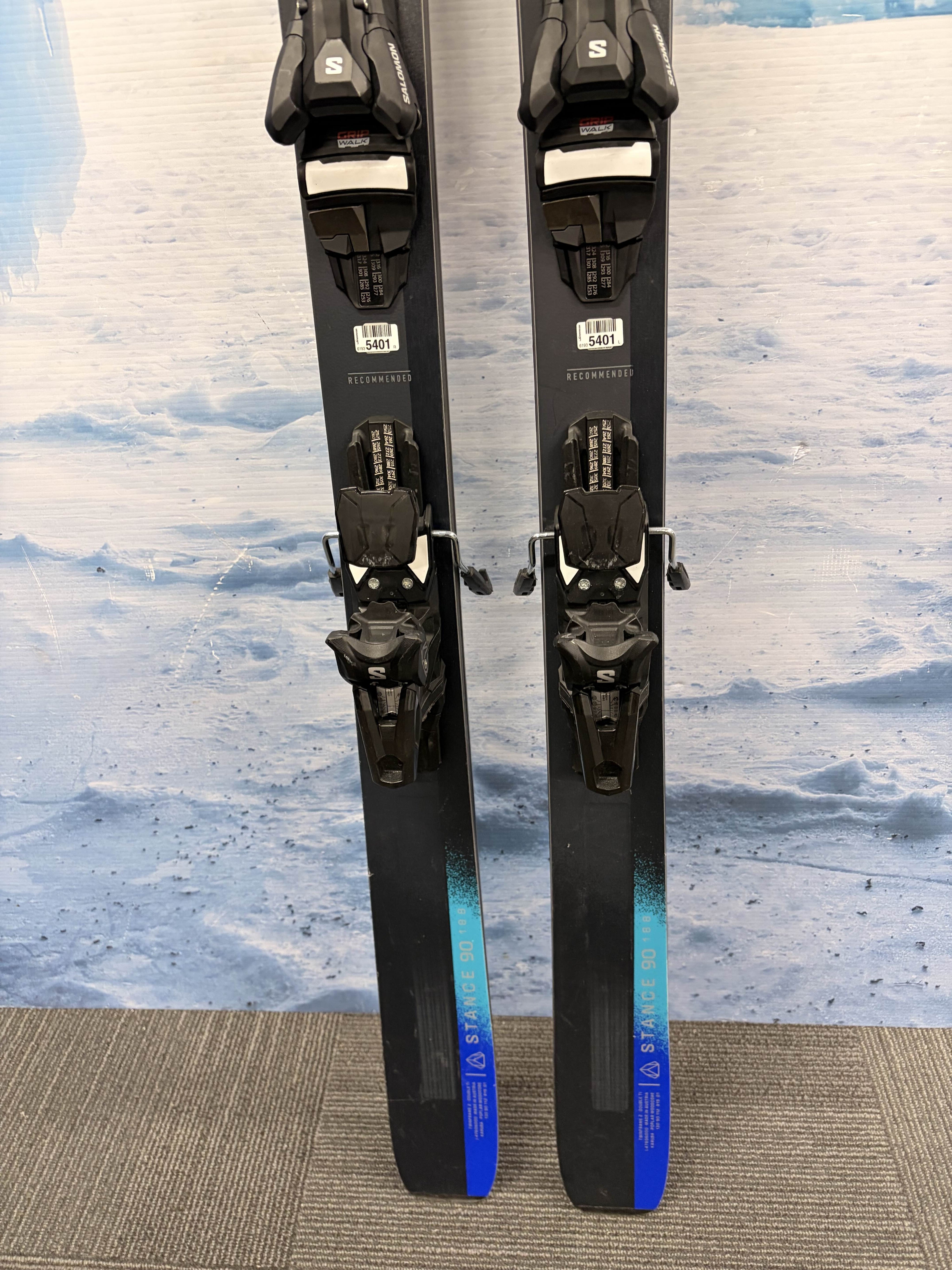 Used Salomon Stance 90 Skis 180cm w/ Strive 13 GW Demo Bindings (2025)