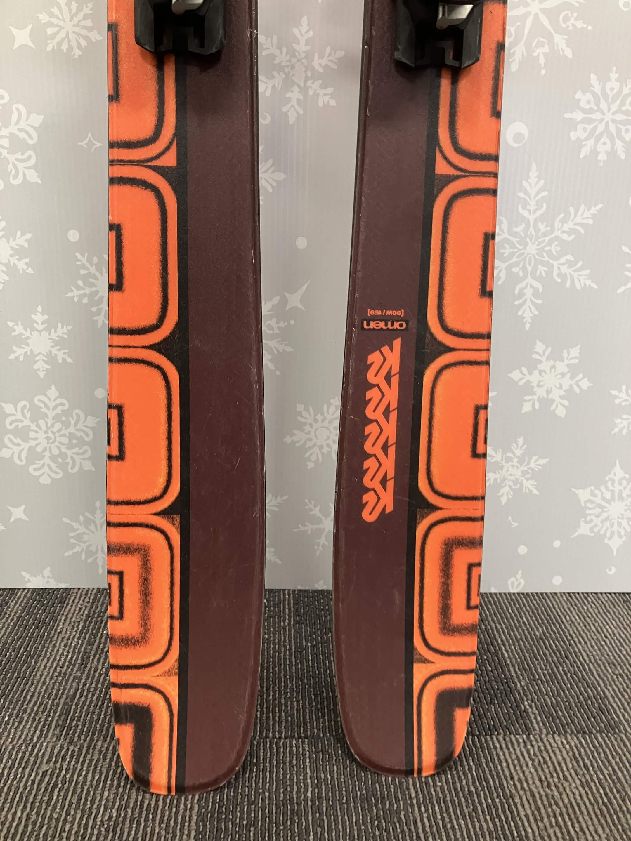 K2 Omen 90W 159cm Skis w/ FISCHER Attack 11 LYT Demo Binding - Used