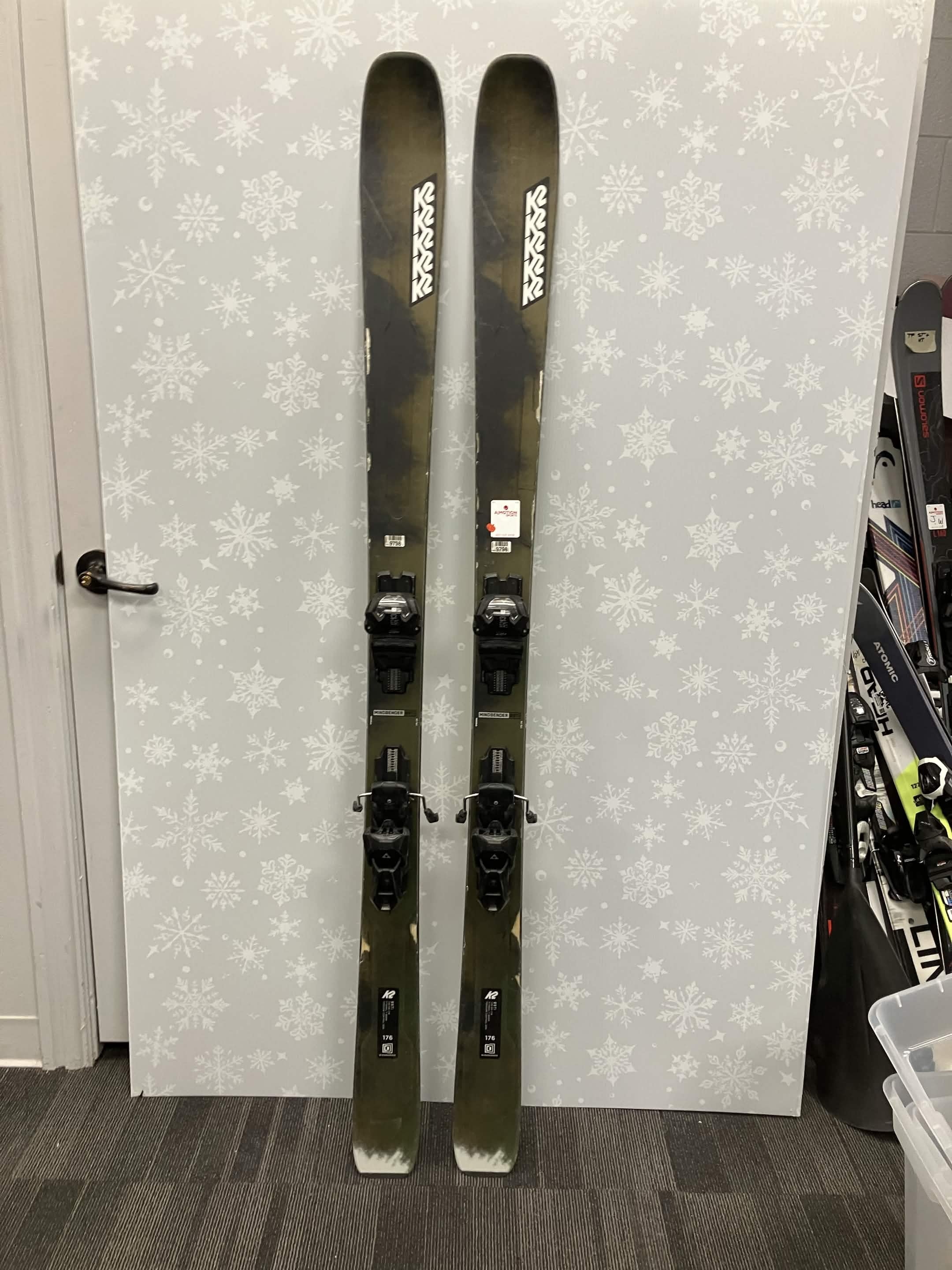 K2 Mindbender 89TI 176cm Skis w/ FISCHER Attack 13 LYT Demo Binding - Used