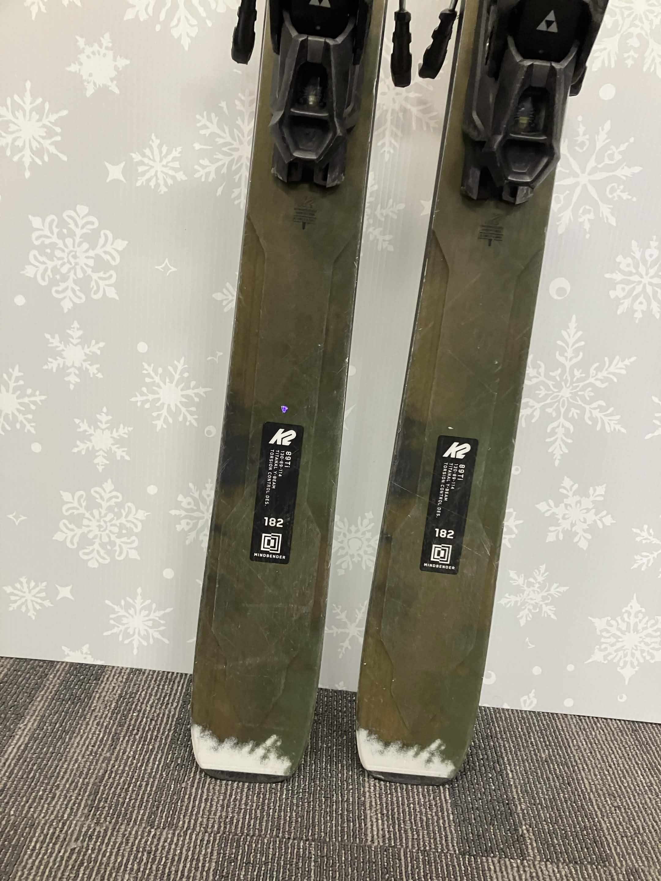 K2 Mindbender 89TI 182cm Skis w/ FISCHER Attack 13 LYT Demo Binding - Used