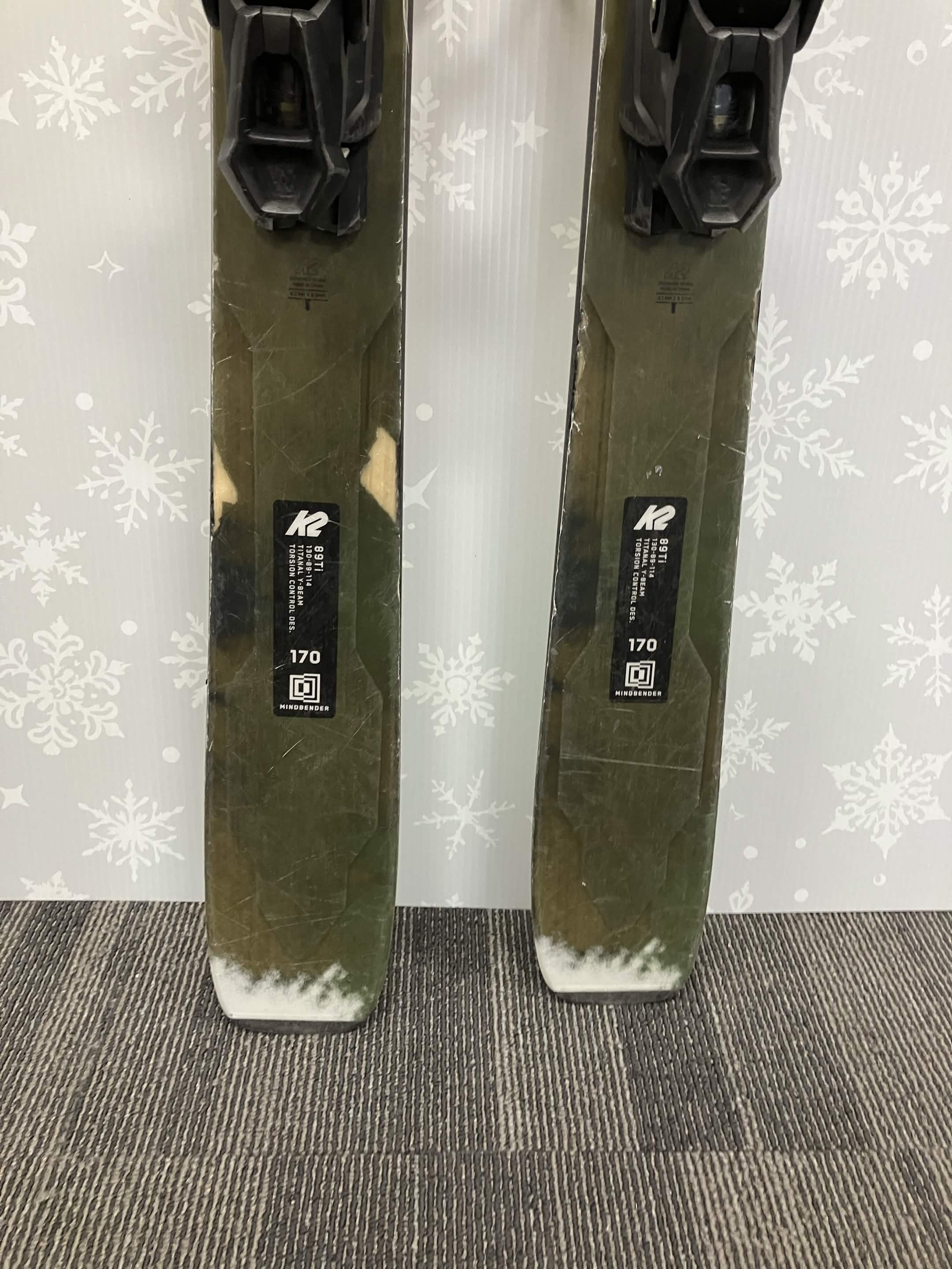 K2 Mindbender 89TI 170cm Skis w/ FISCHER Attack 13 LYT Demo Binding - Used