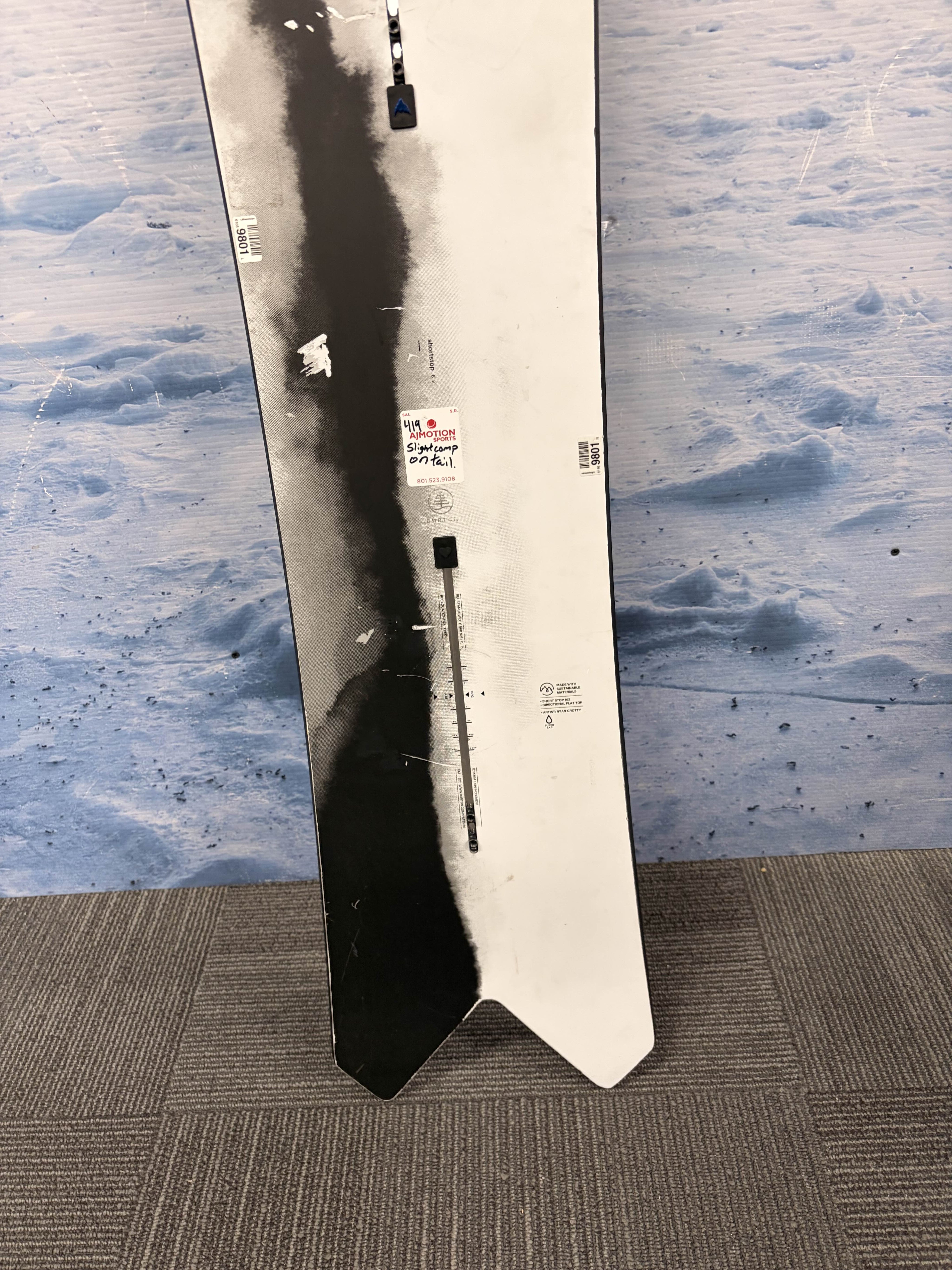 Heavily Used Burton Family Tree Short Stop Flat Top 2025 162 CM Snowboard