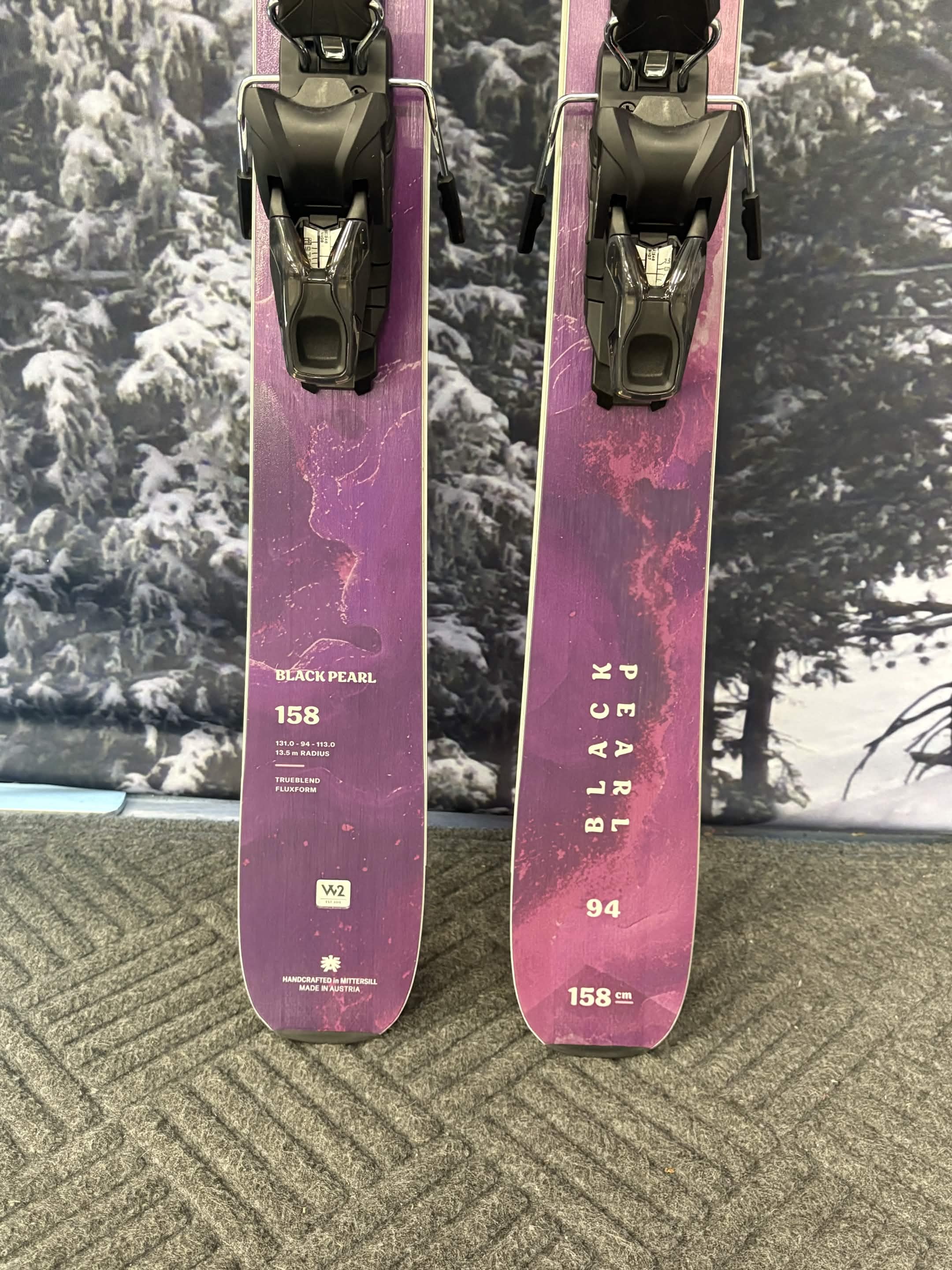 New 2027 Blizzard Black Pearl 94 158cm Skis w/ Atomic NR Strive 11 GW ATO Demo Binding