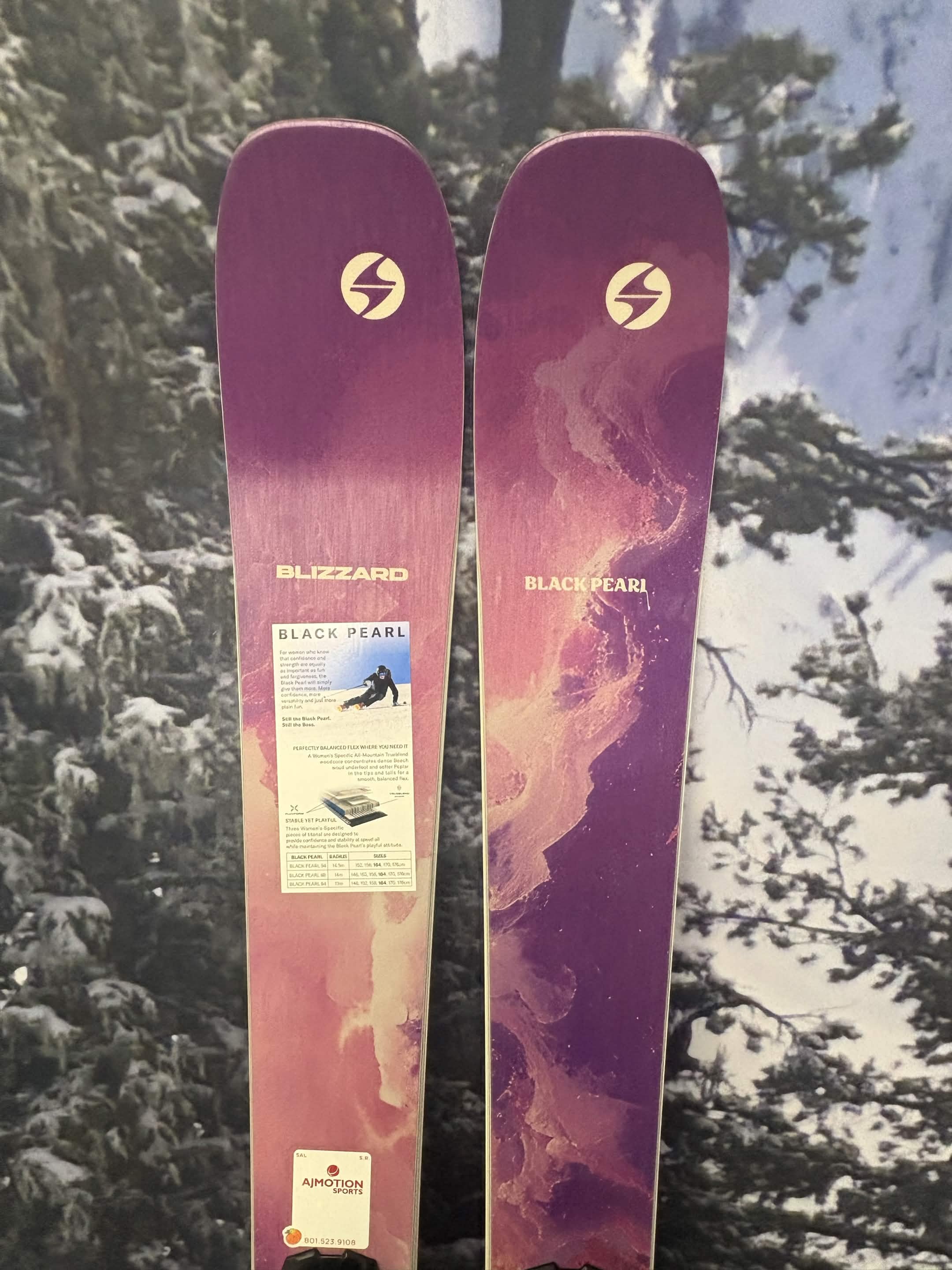 New 2027- Blizzard Black Pearl 94 152cm Skis w/ Atomic NR Strive 11 GW ATO Demo Binding
