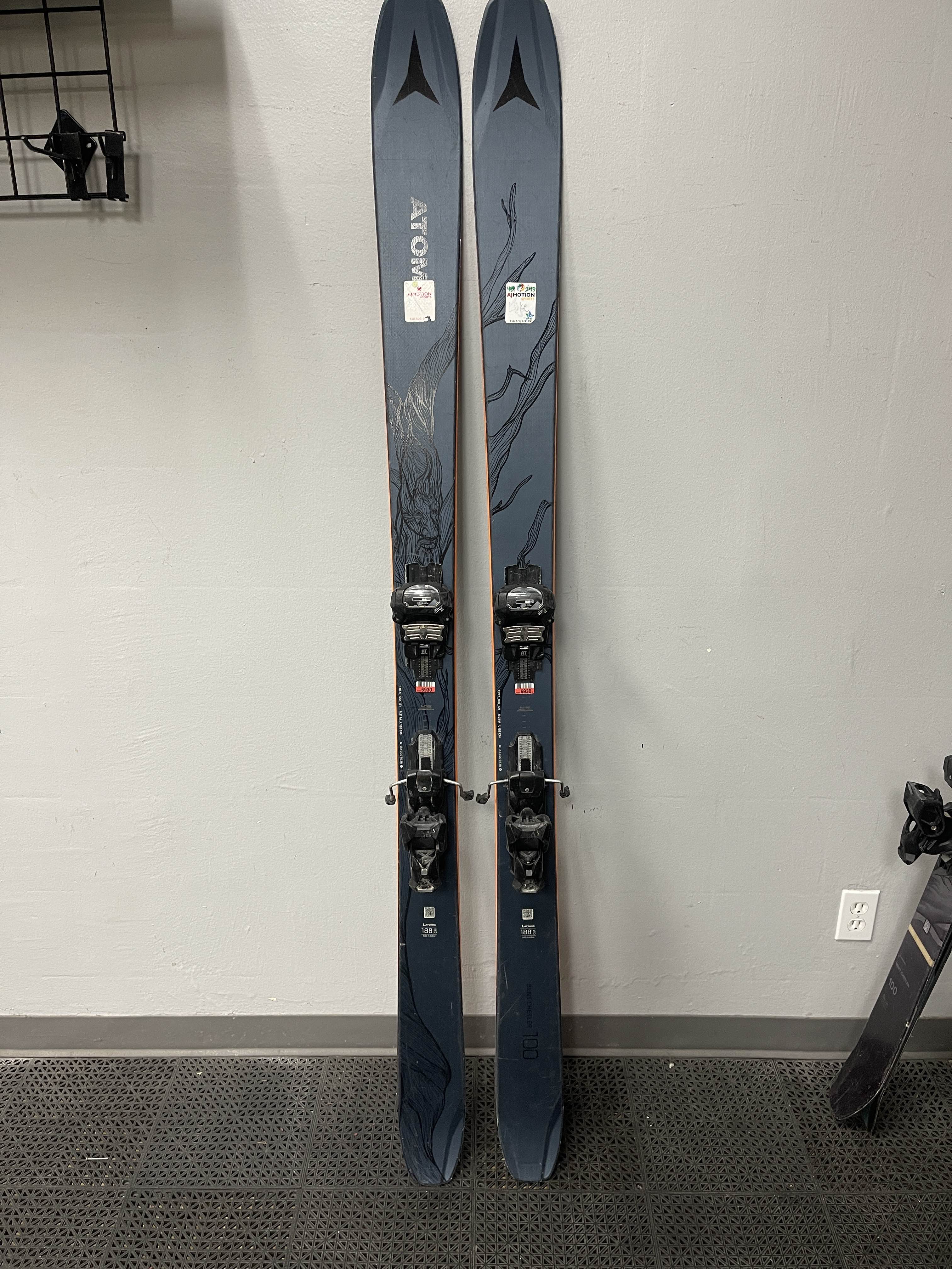 Used Atomic Bent Chetler 188cm Skis w/ Tyrolia Attack 13 Adjustable Bindings