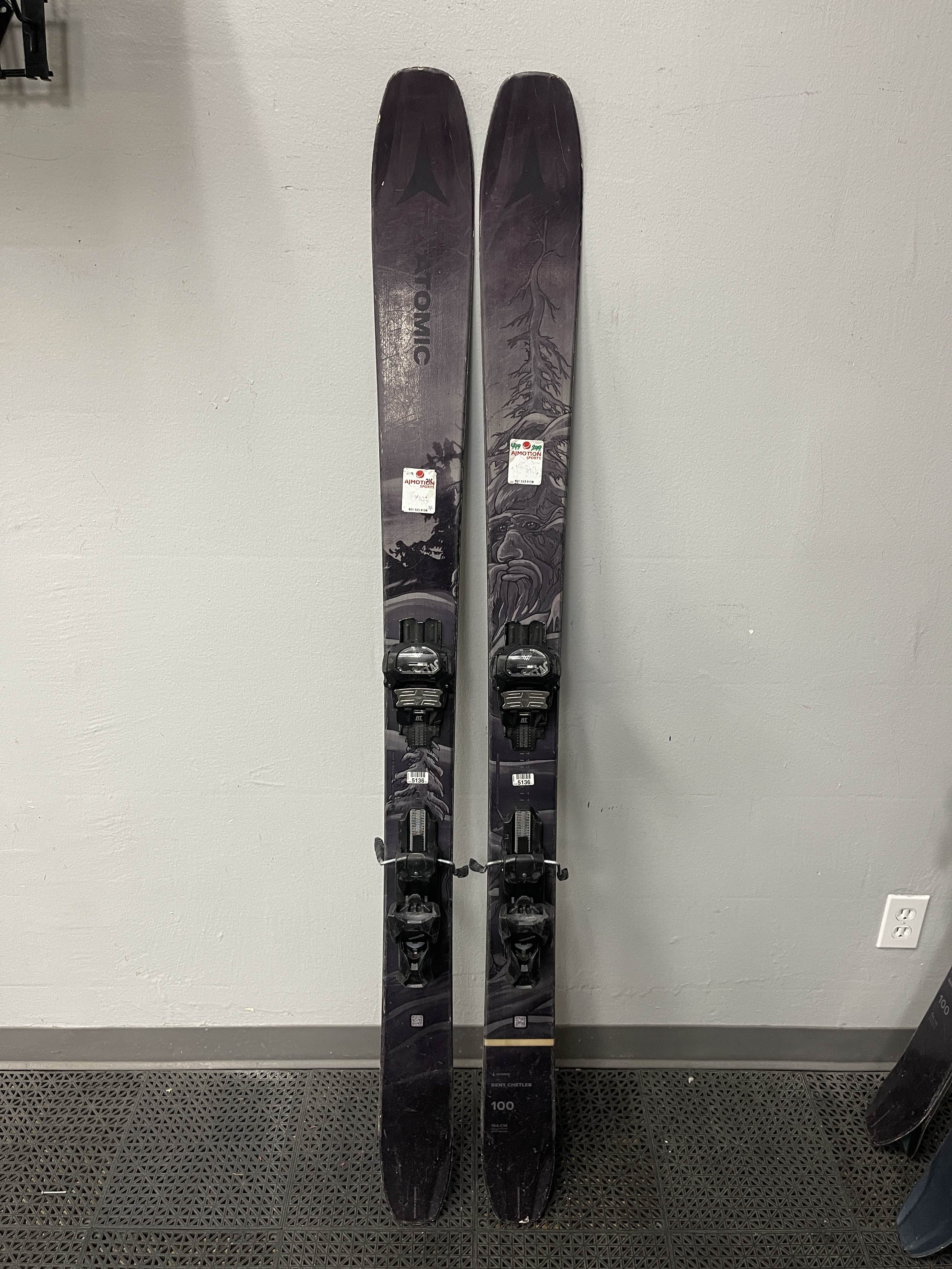 Used Atomic Bent Chetler 164cm Skis w/ Tyrolia Attack 13 Adjustable Bindings