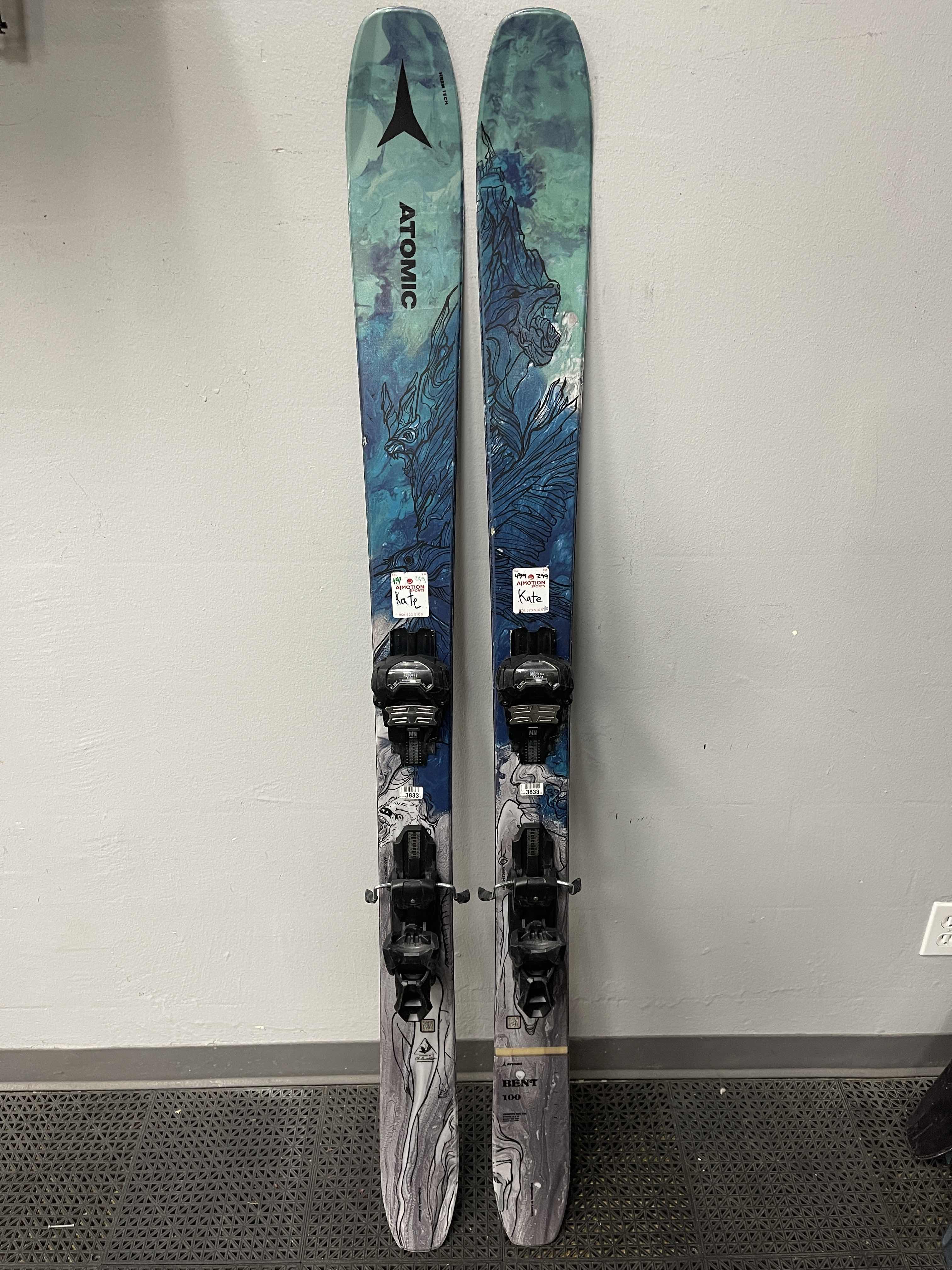 Used Atomic Bent Chetler 164cm Skis w/ Tyrolia Attack 14 Adjustable Bindings