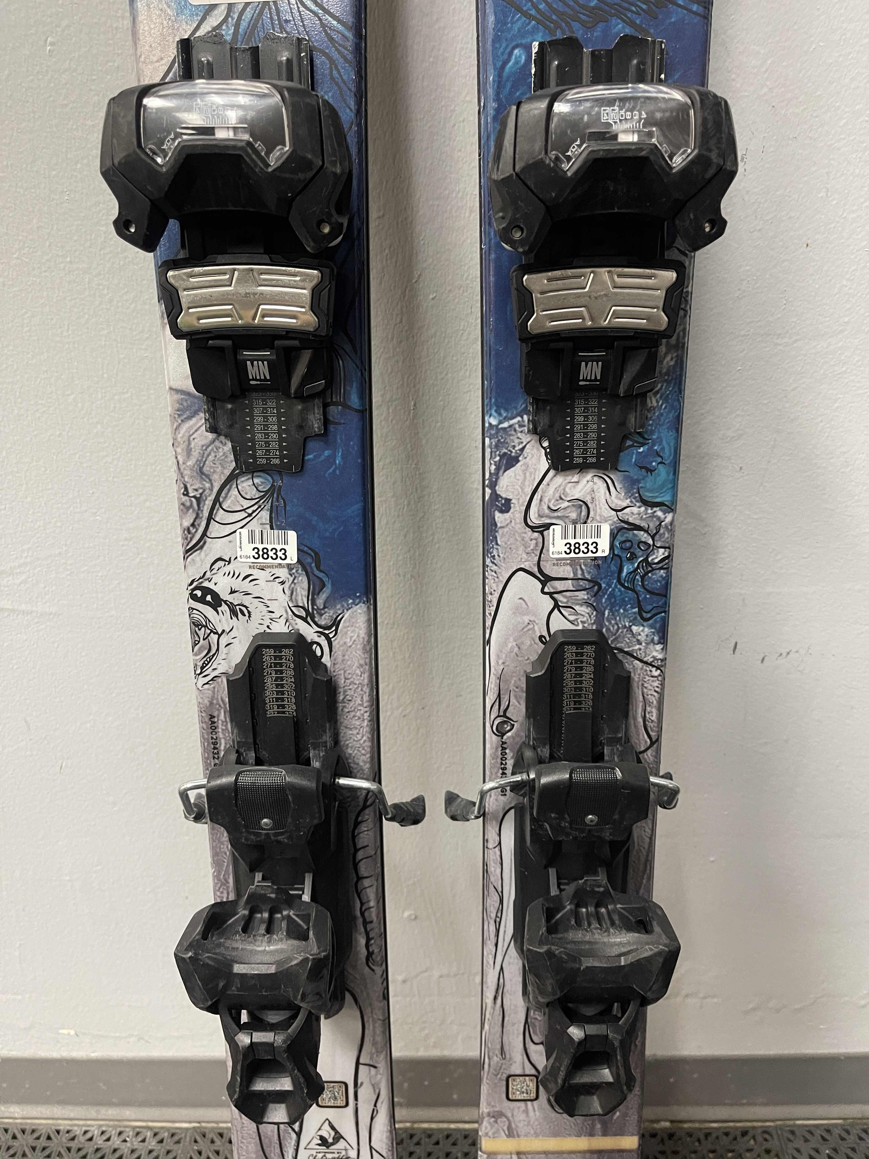 Used Atomic Bent Chetler 164cm Skis w/ Tyrolia Attack 14 Adjustable Bindings