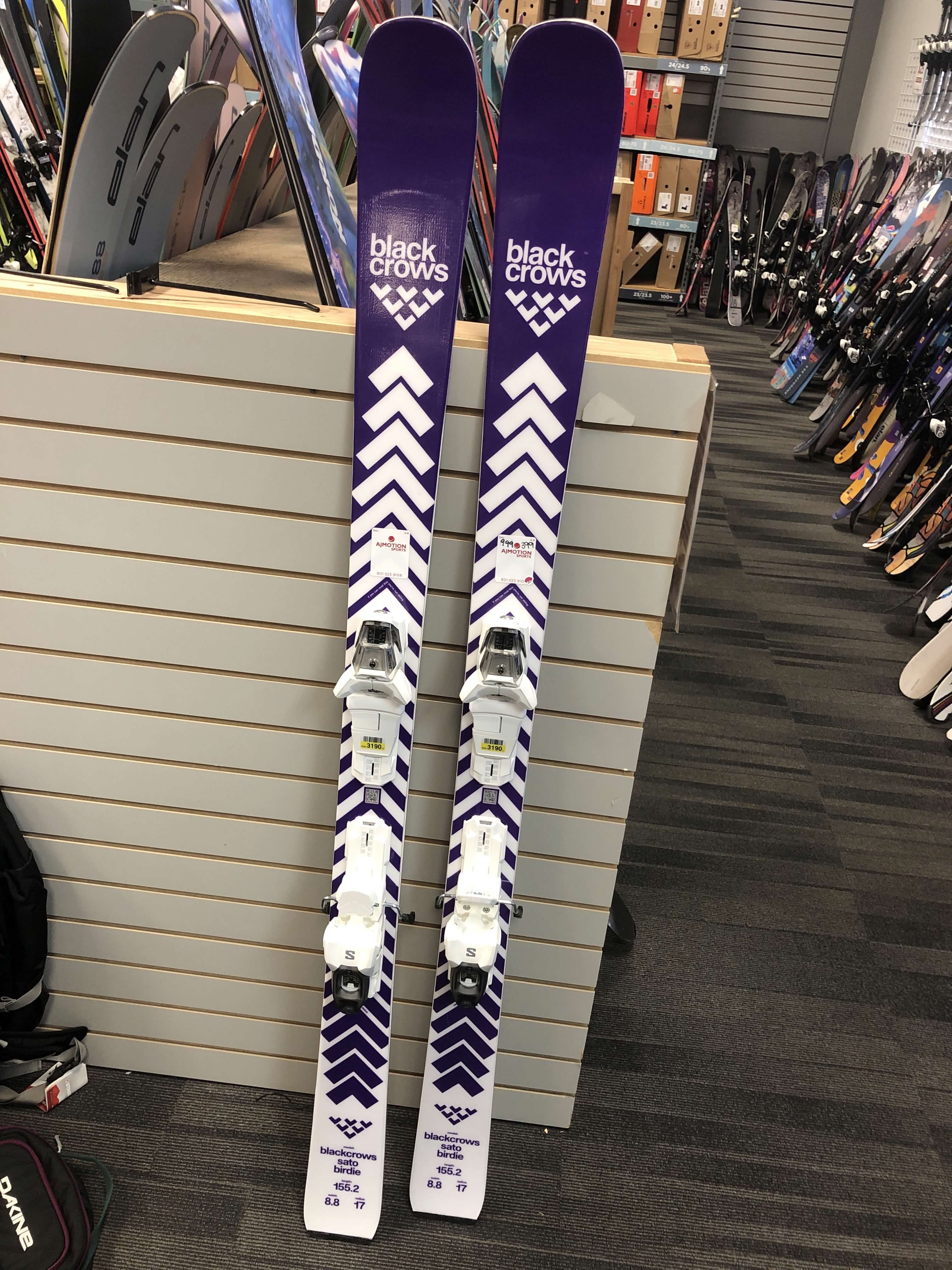 Black Crows Sato Birdie 155cm Skis w/ SALOMON M10 GW Demo Binding - Lightly Used