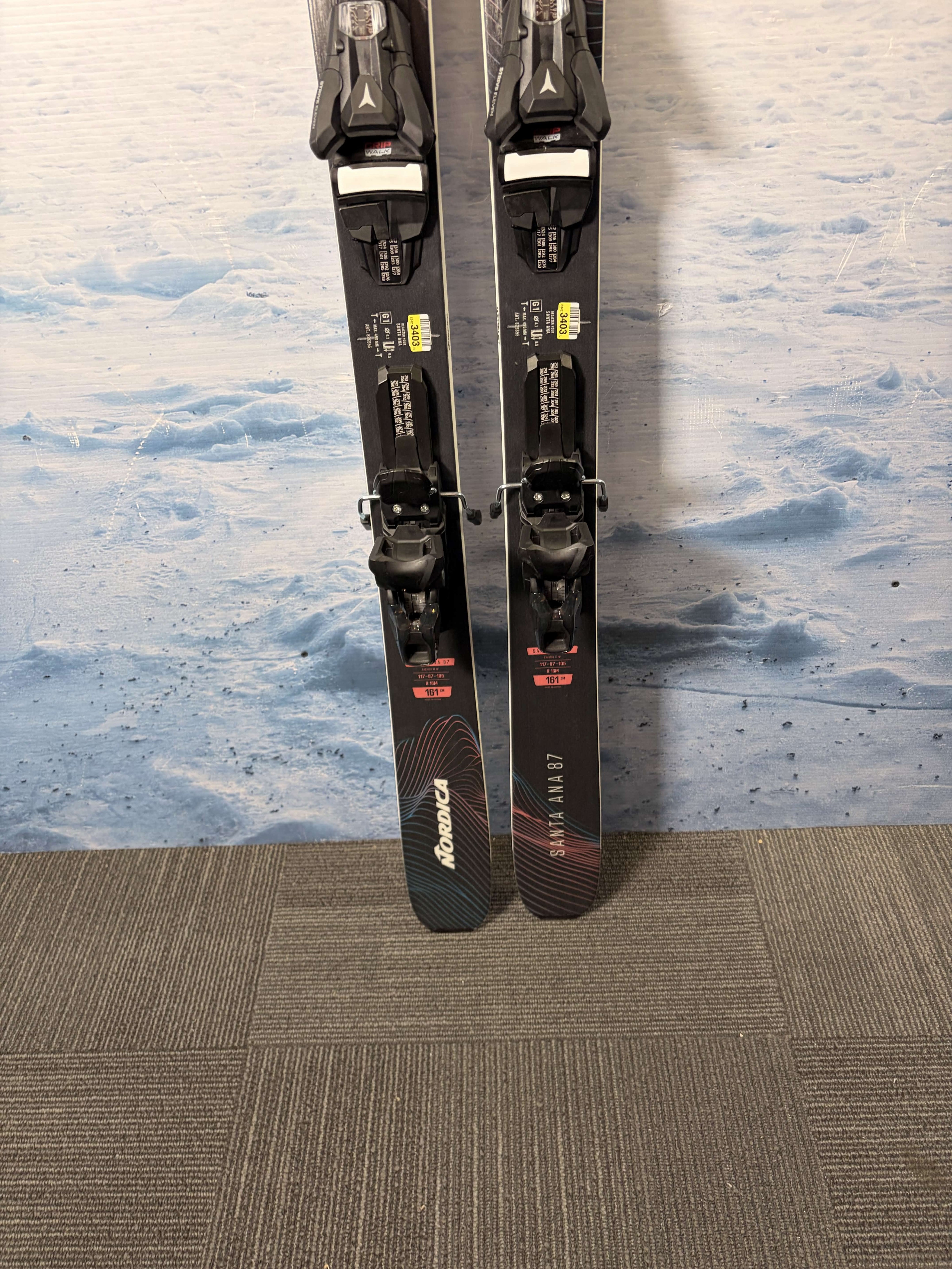 Nordica Santa Ana 87 161cm Skis w/ ATOMIC NR Strive 11 GW Demo Binding - Lightly Used (2026)