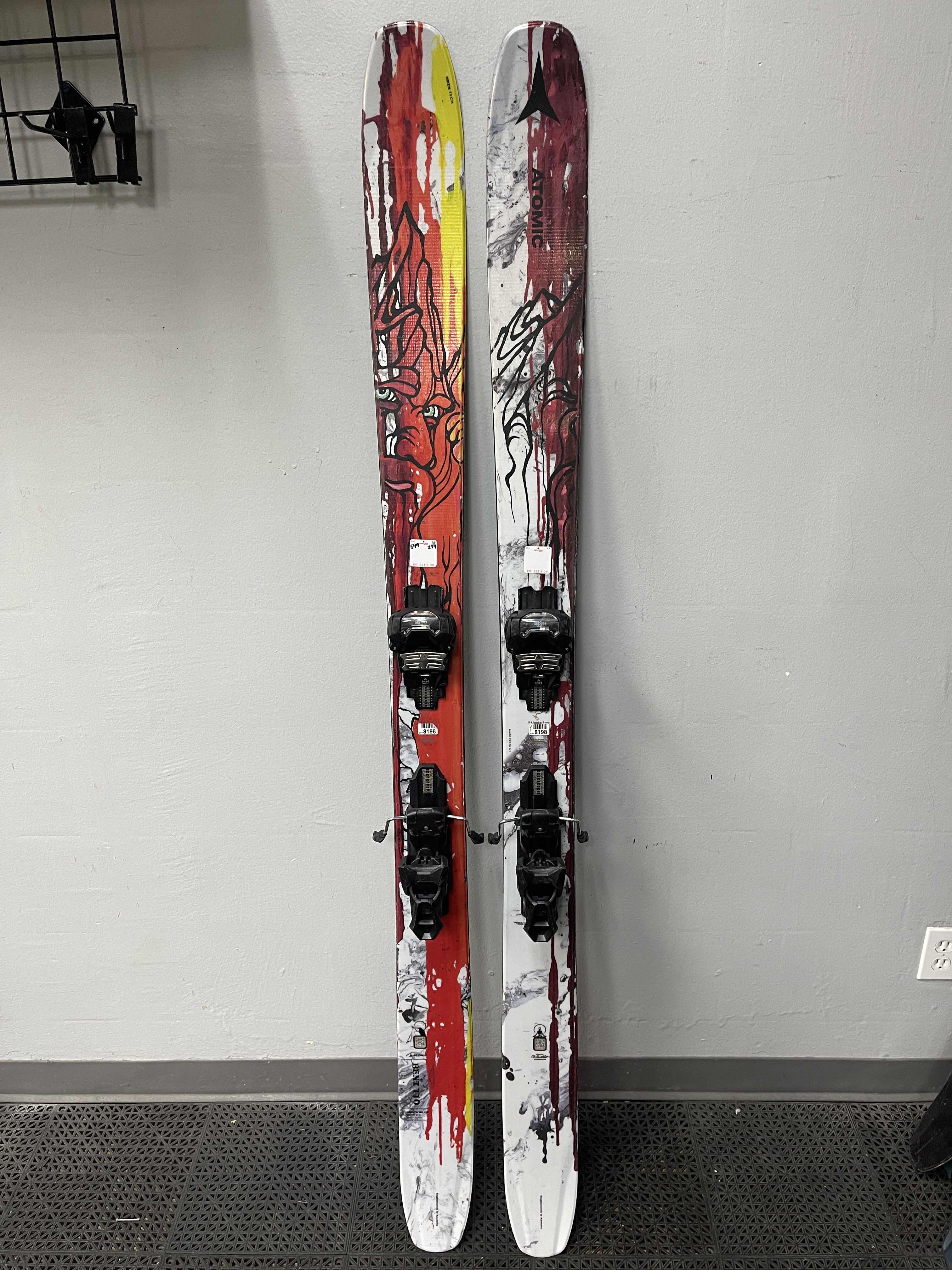 Used Atomic Bent Chetler 180 cm Skis w/ Tyrolia Attack 14 Adjustable Binding