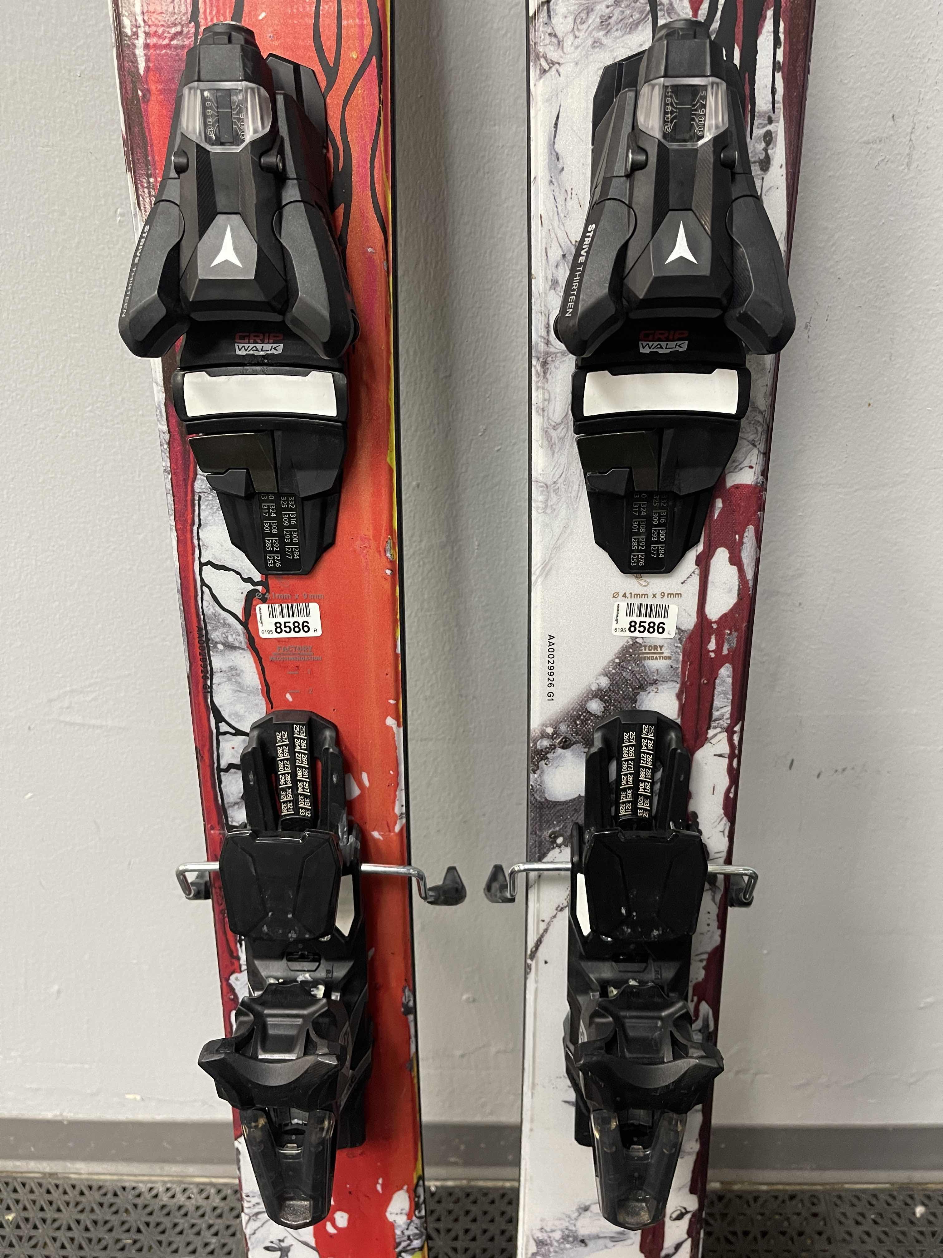 Used Atomic Bent Chetler 172 cm Skis w/ Atomic Strive 13 Adjustable Bindings