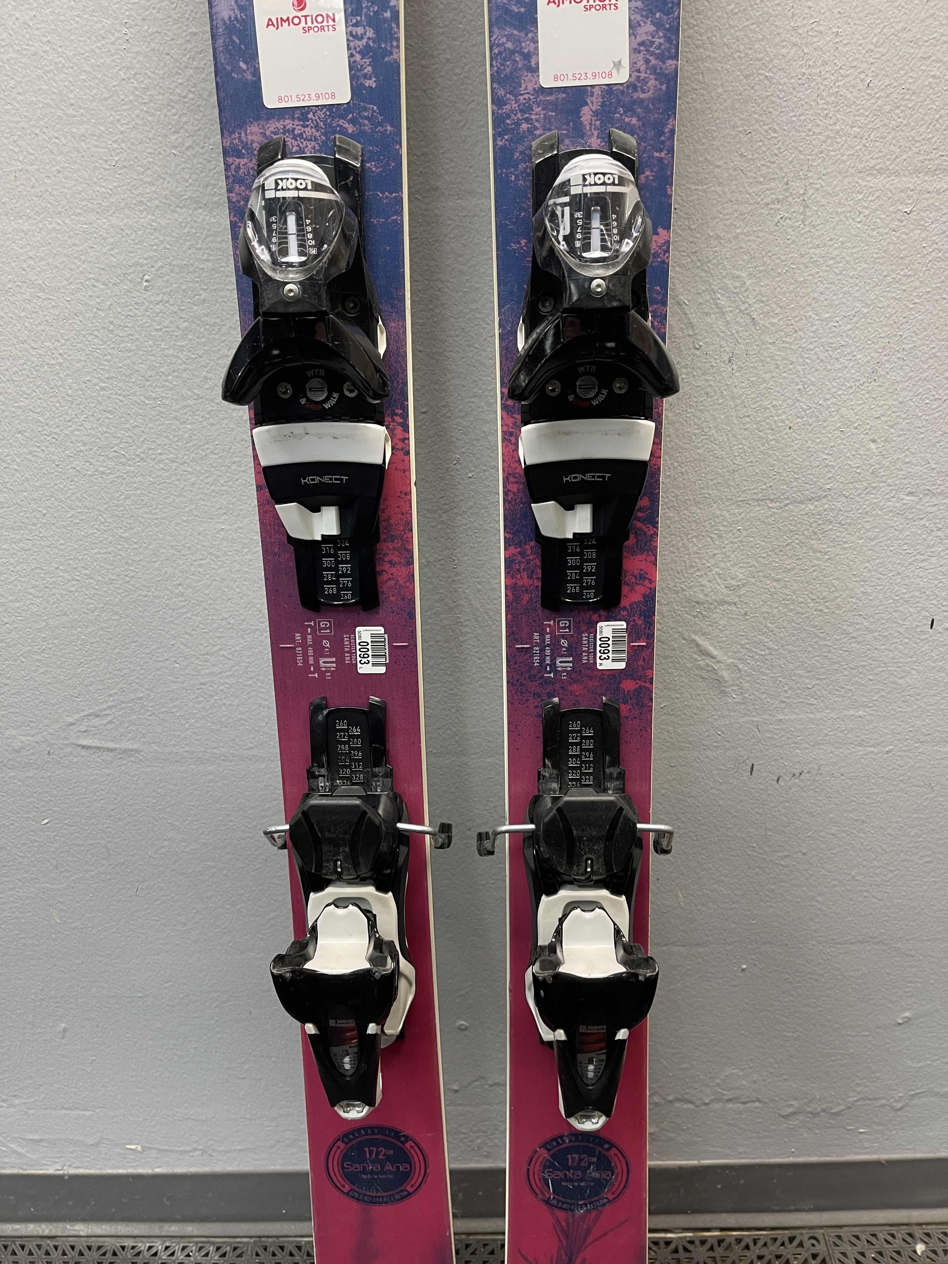 Used Nordica Santa Ana 93 172cm w/ Look SPX 12 Adjustable Bindings