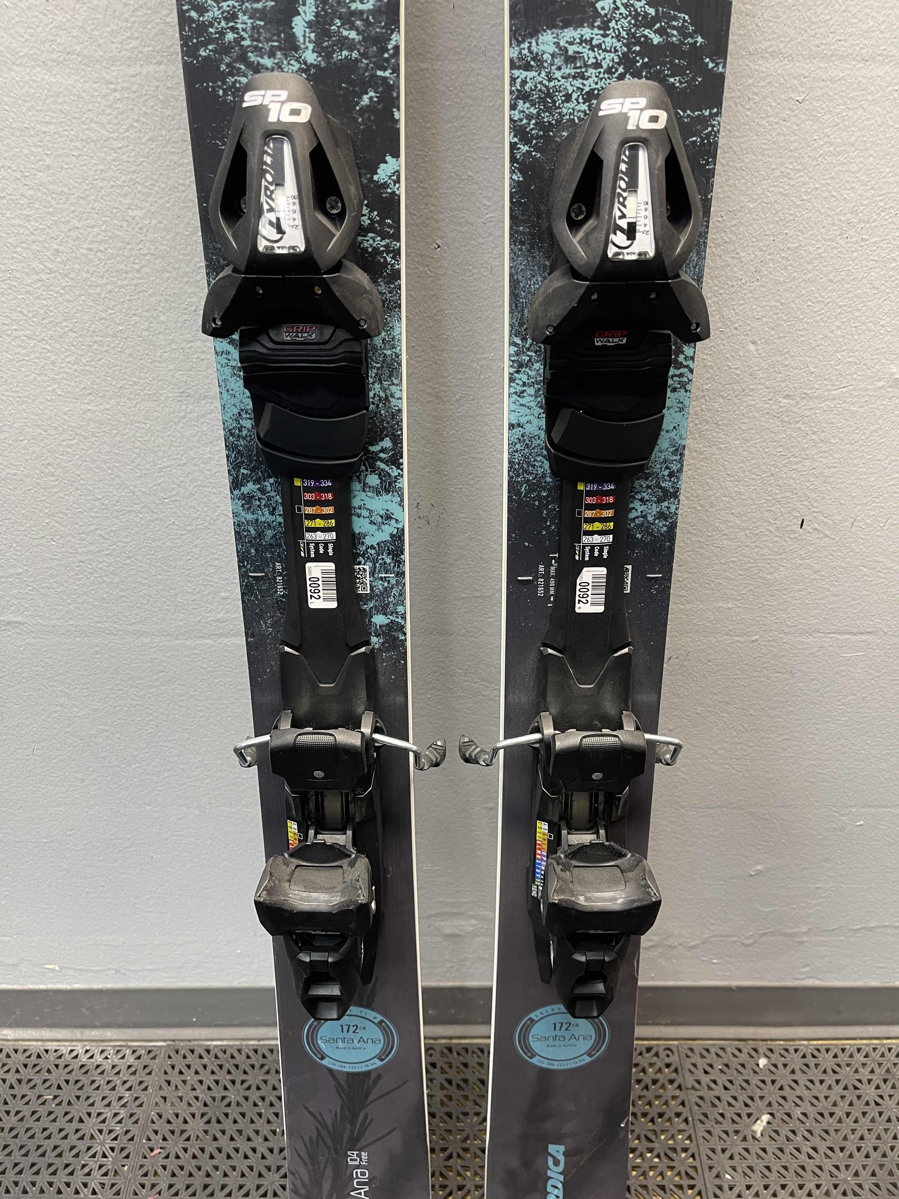 Used Nordica Santa Ana 104 Free 172cm w/ Tyrolia SP10 Demo Bindings