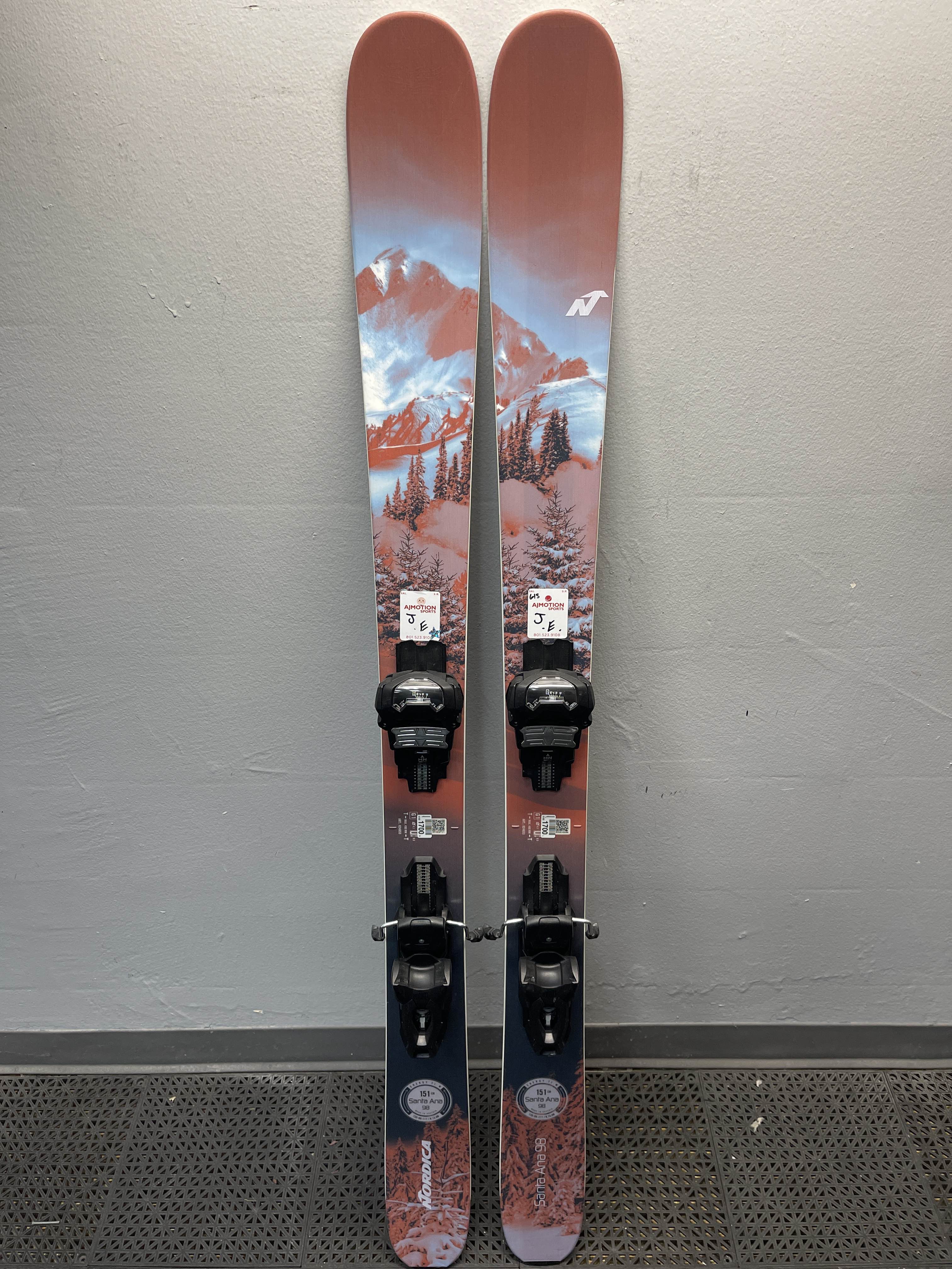 Used Nordica Santa Ana 98 151cm w/ Tyrolia Attack 11 Adjustable Bindings