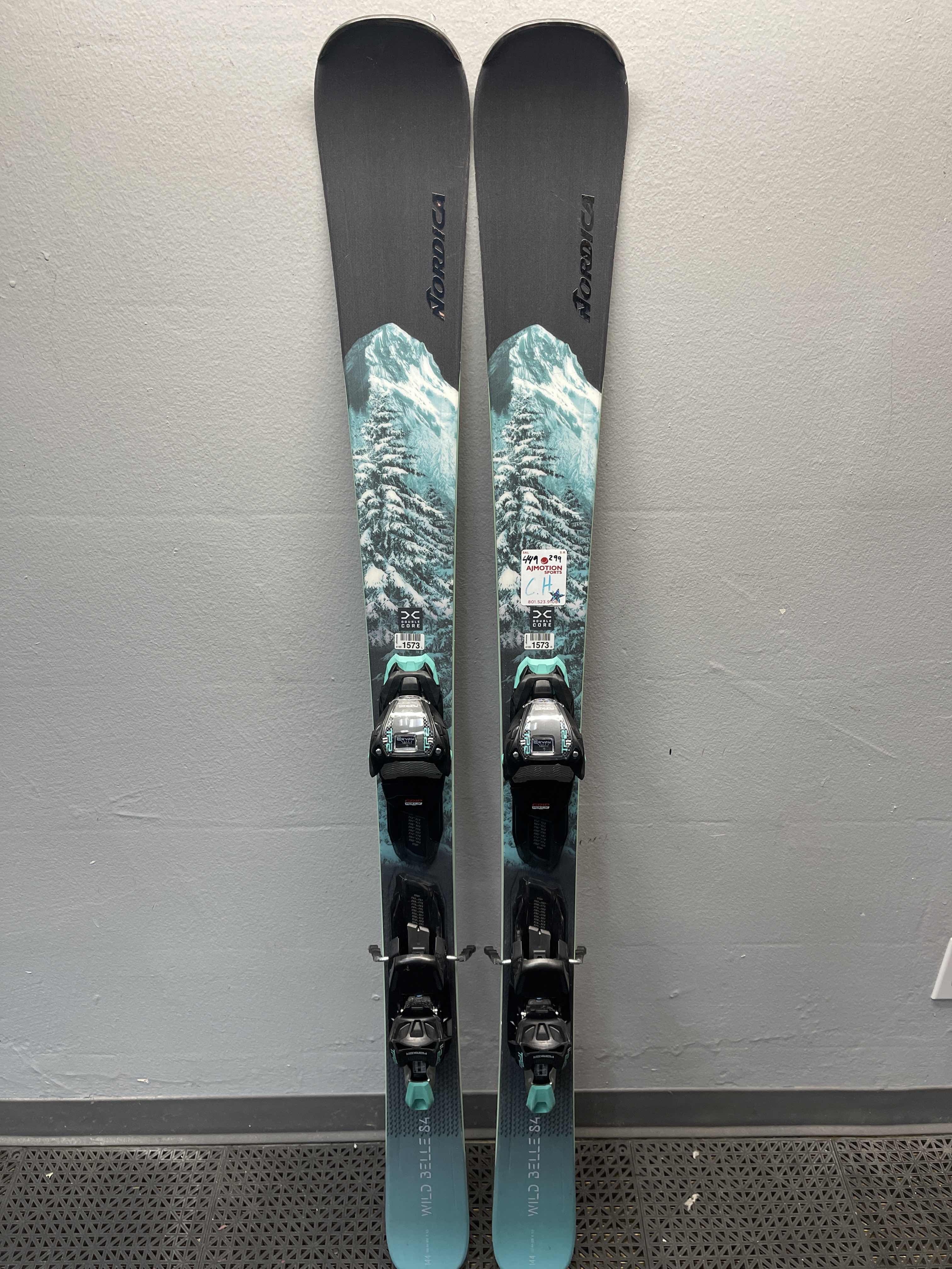 Used Nordica Wild Bell 84 144cm w/ Marker TP2 11 Adjustable Bindings