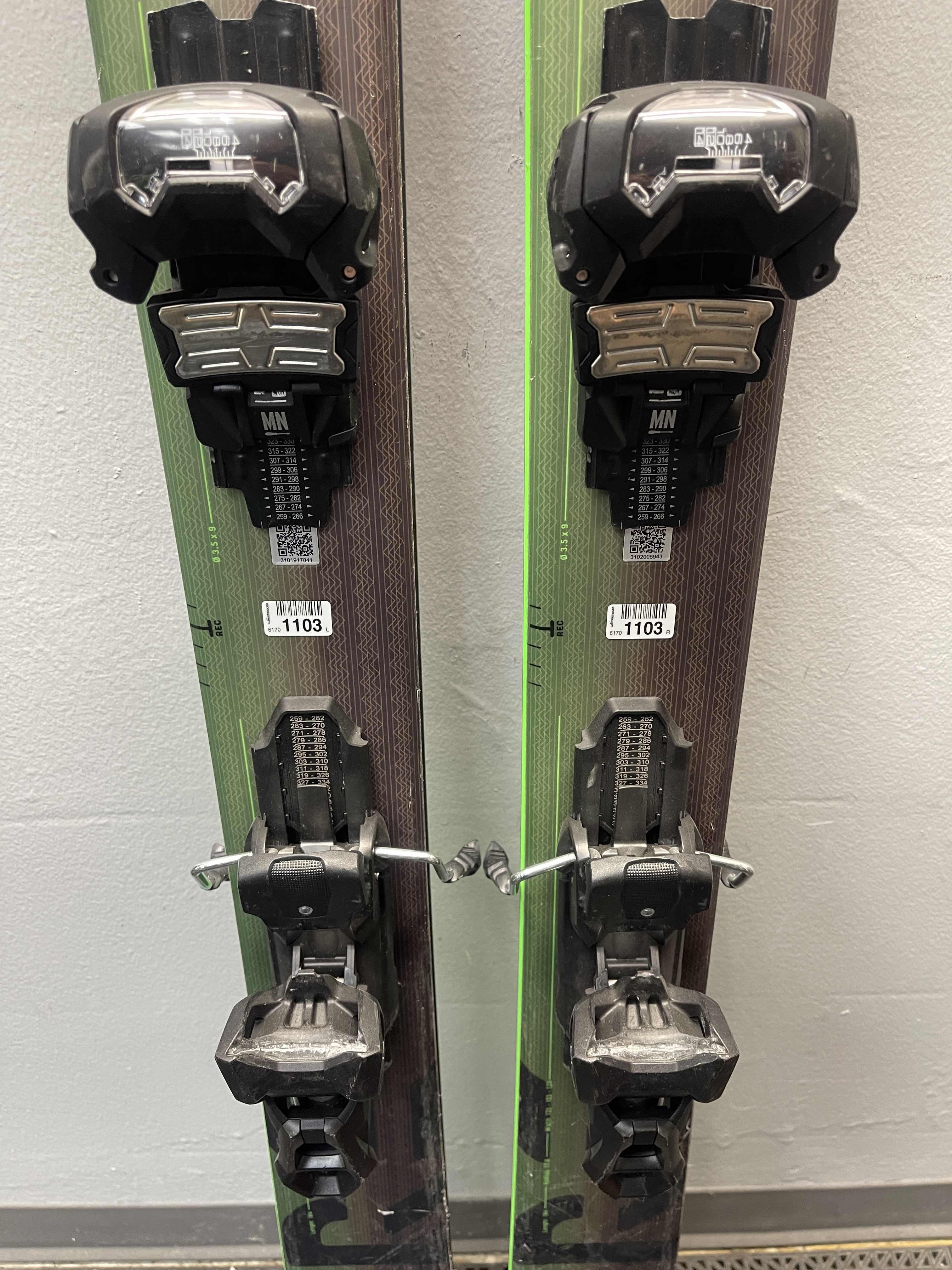 Used Head Kore 105 184cm Skis w/ Tyrolia Attack 13 Adjustable Binding