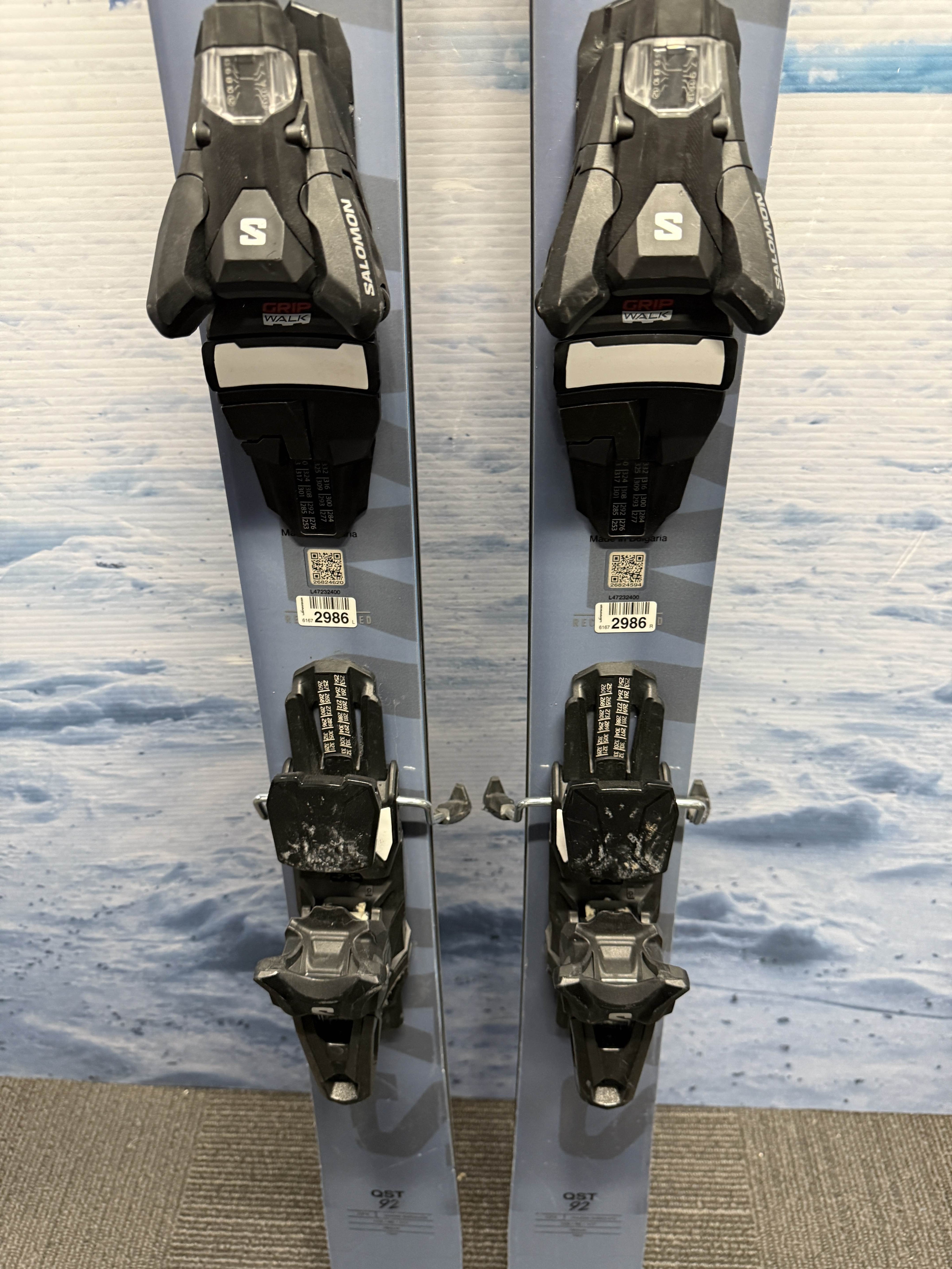 Used Salomon QST 92 184cm w/ Salomon Strive 13 Adjustable Bindings