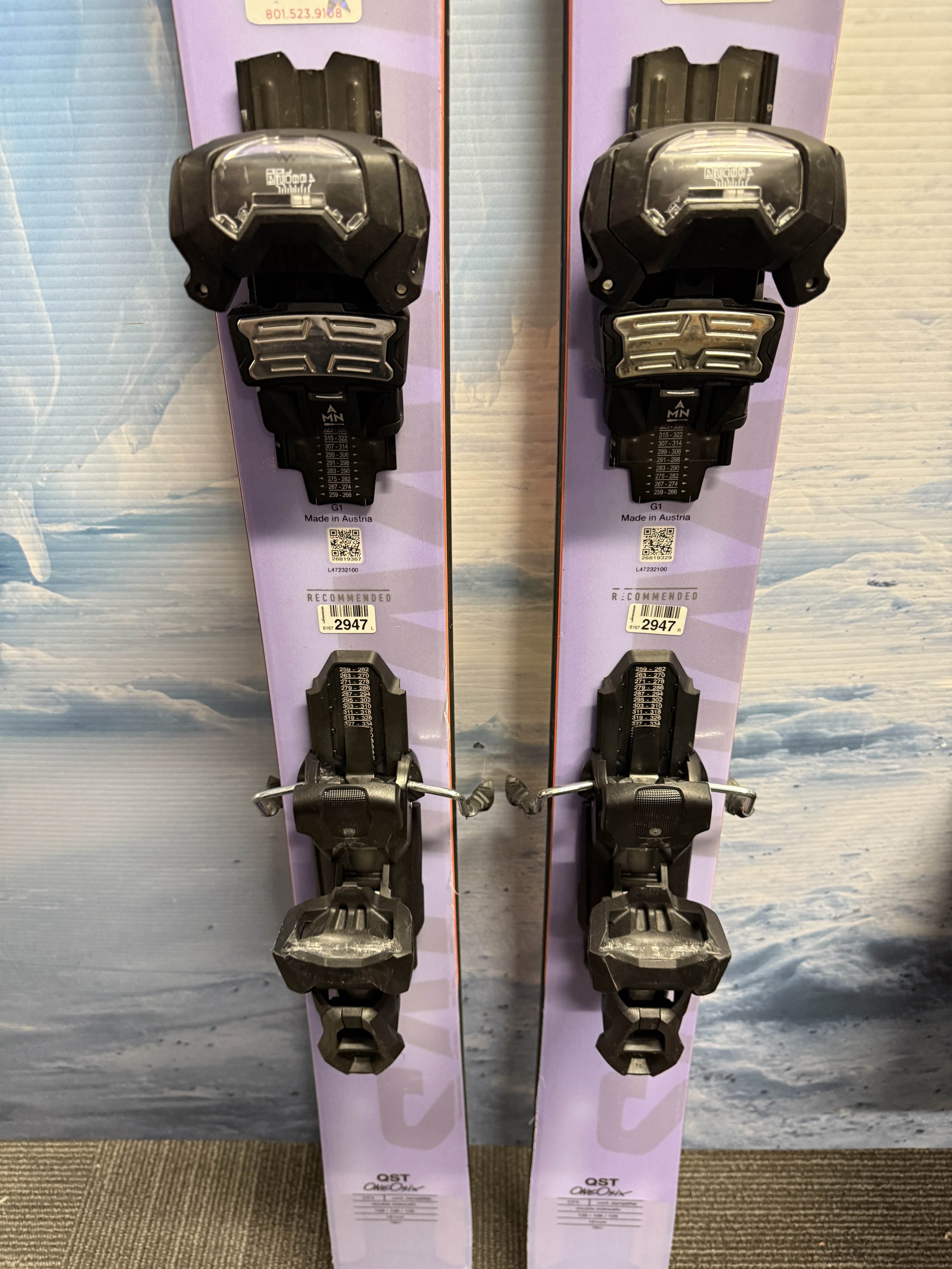 Used Salomon QST 106 181cm w/ Tyrolia Attack 14 Adjustable Bindings