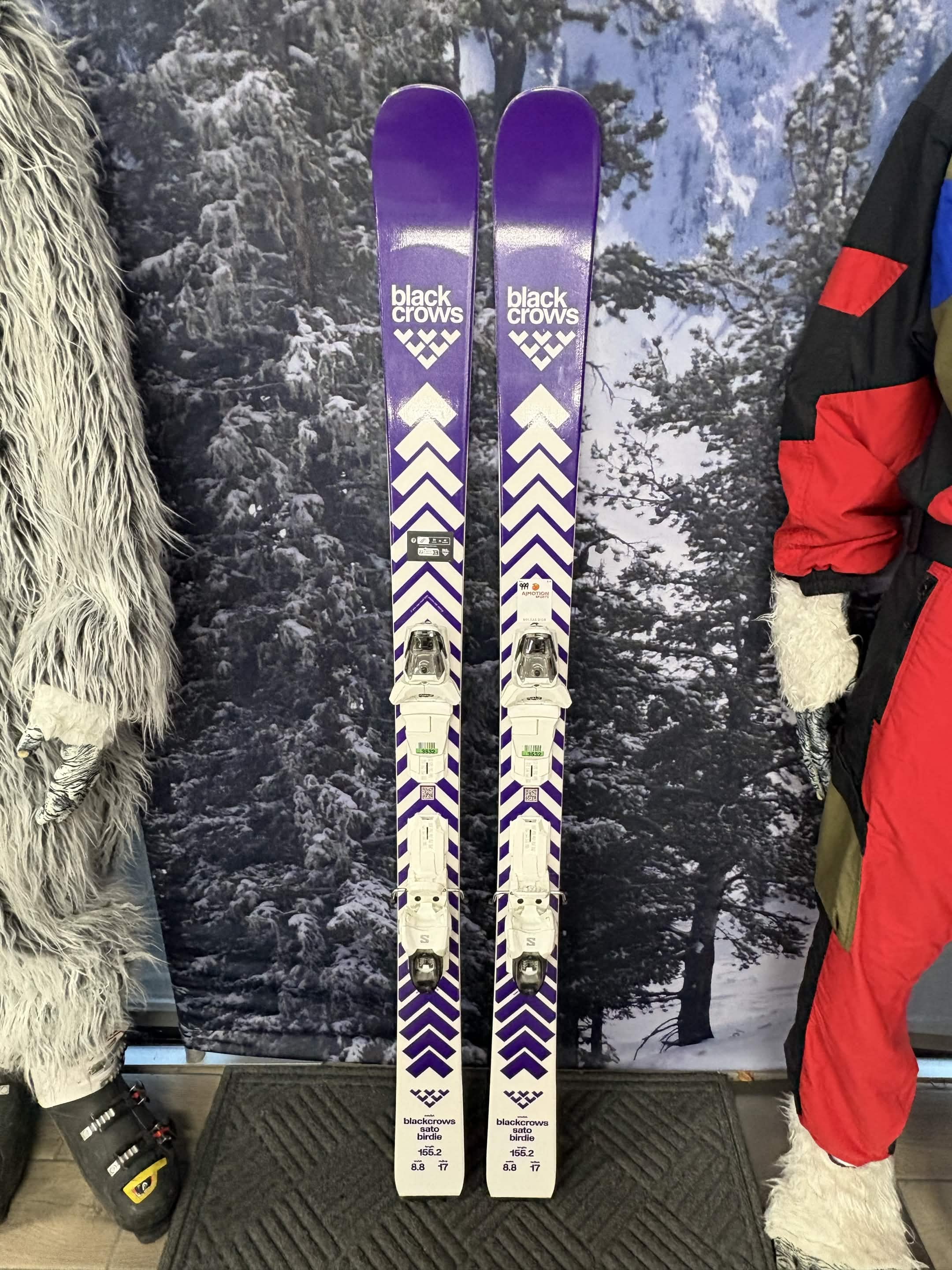 Black Crows Sato Birdie 155cm Skis w/ SALOMON M10 GW SYS SAL Demo Binding - New 2027