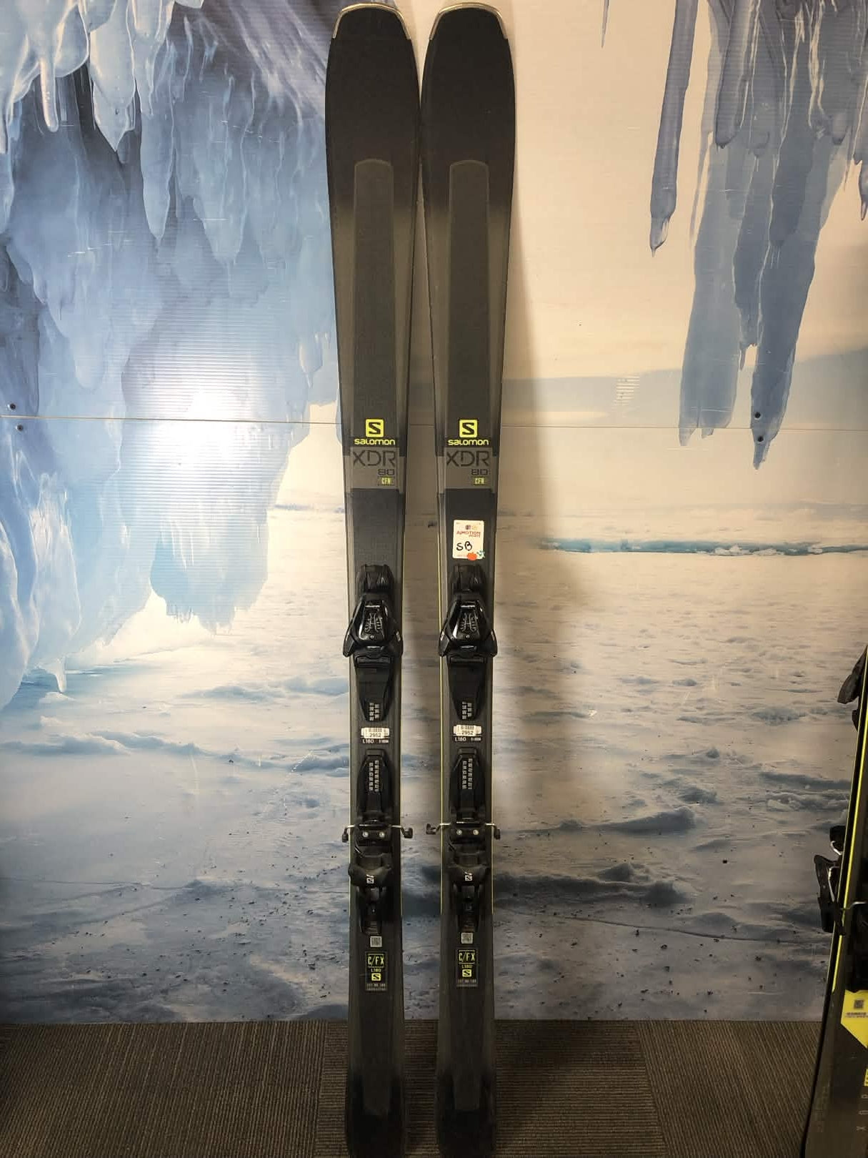 Used Salomon XDR 80CF R 180cm Skis w/ Salomon Mercury 11 GW Binding