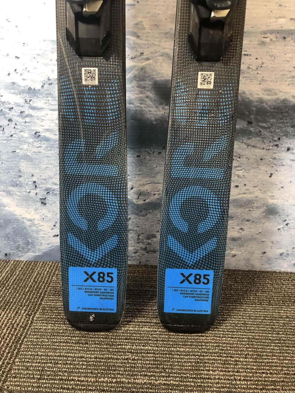 Used Head Kore X-85 R LYT 163cm Skis w/ Tyrolia PR10 Bindings