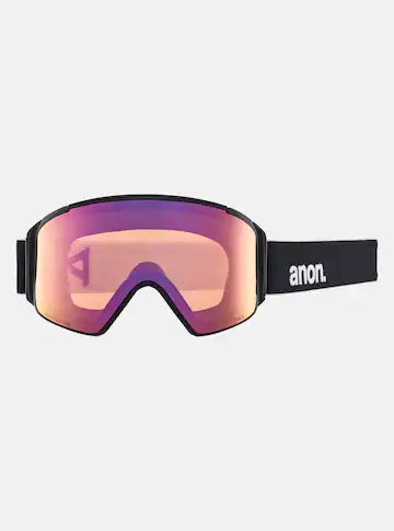 Anon M4S Cylindrical Adult Goggle + MFI Face Mask + Bonus Lens - Black/Percieve Blue