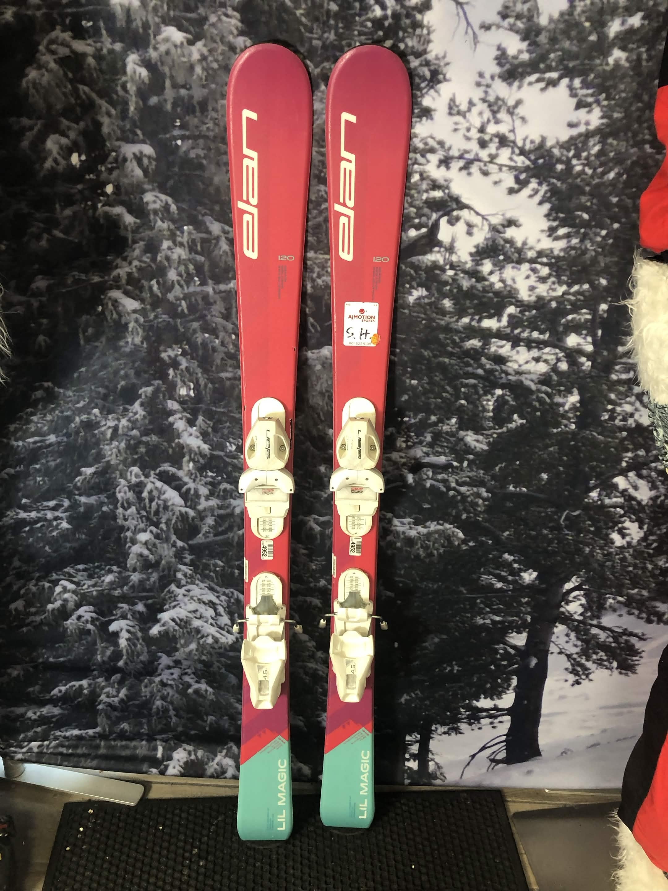 Elan Lil Magic 120cm Jr Skis w/ Elan El 4.5 Demo Binding