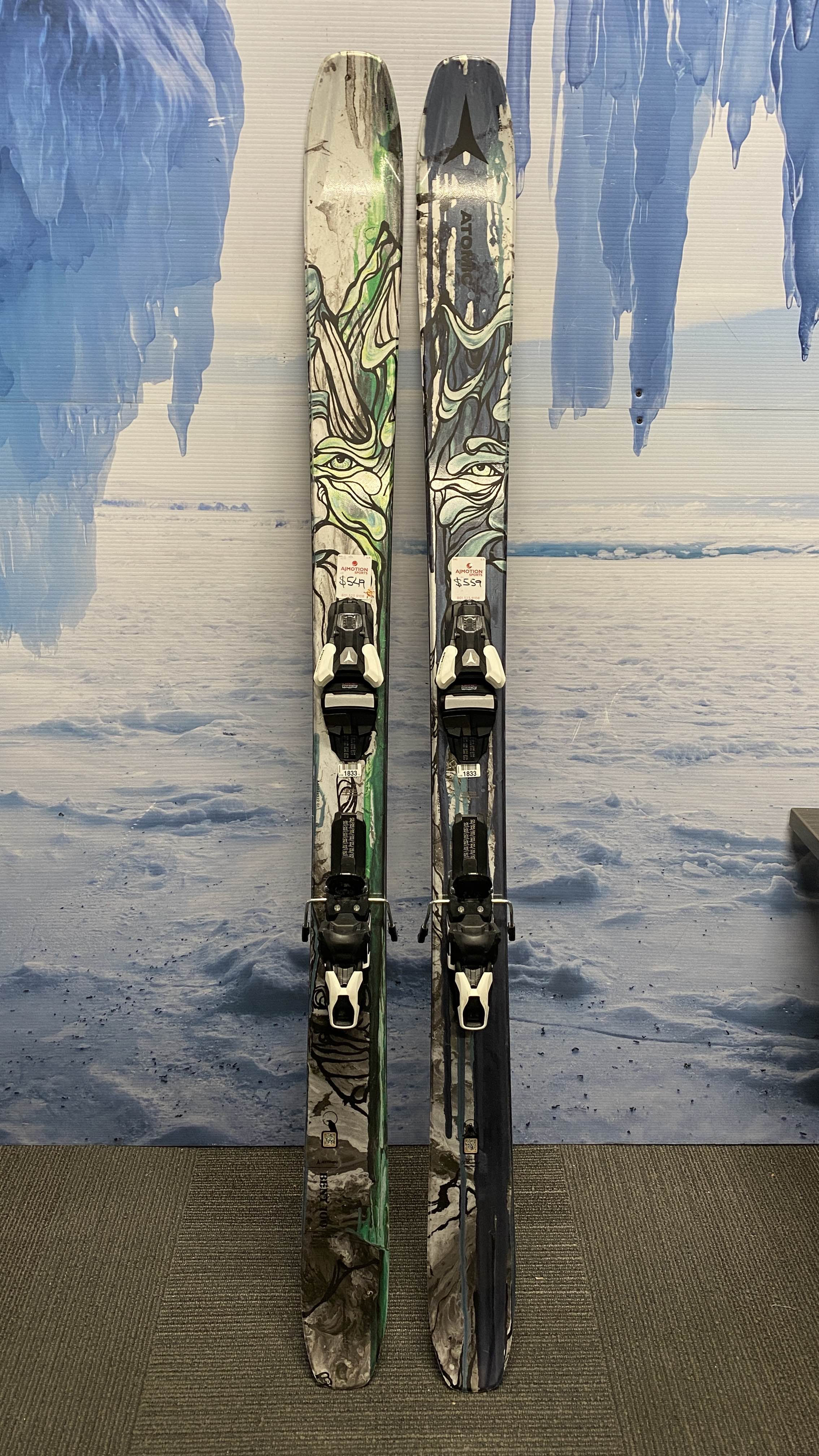 Used Atomic Bent Chetler 172cm Skis w/ Atomic Strive 11 Adjustable Bindings