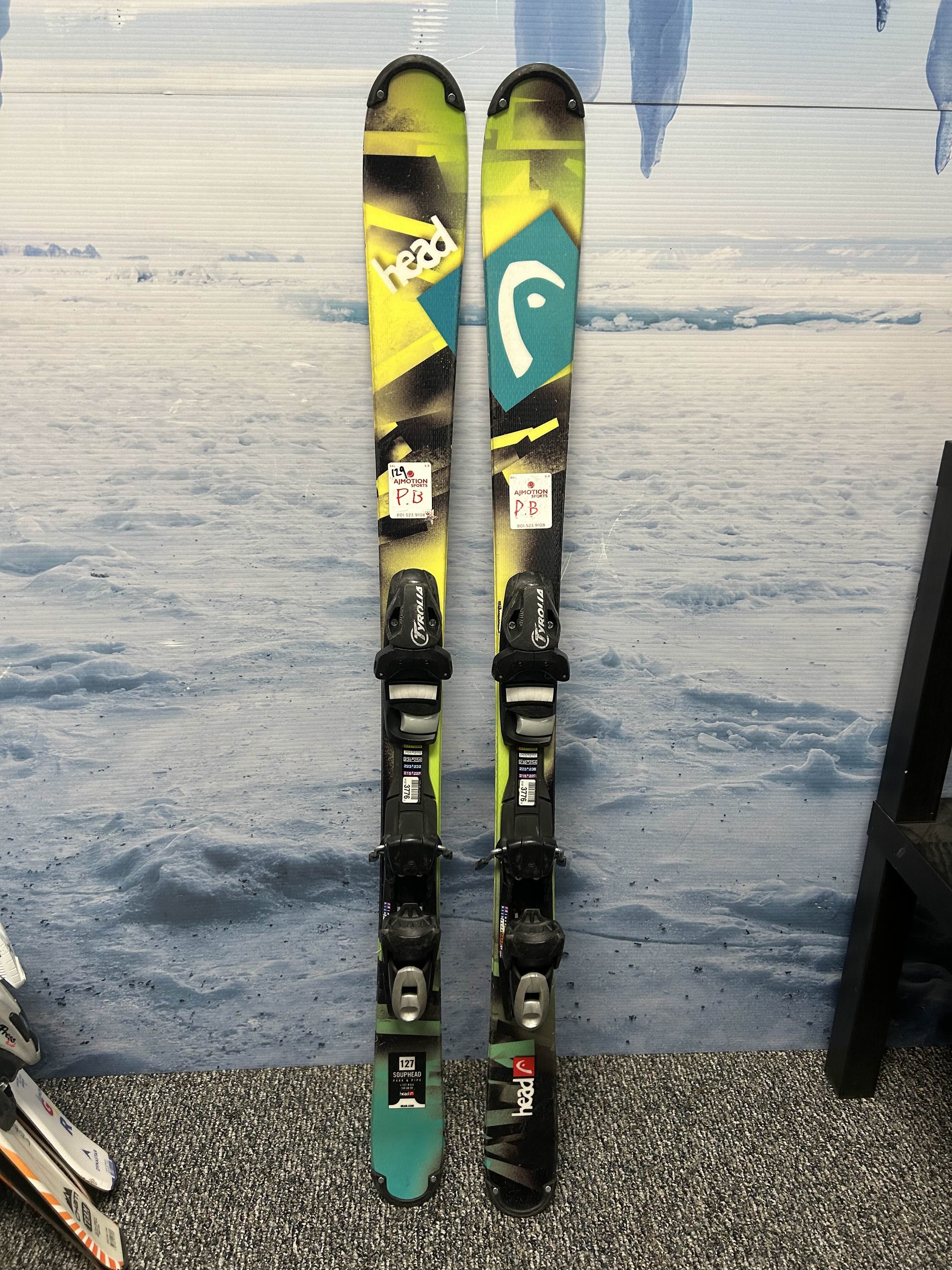 Used Head Souphead 127cm Jr Skis w/ Tyrolia SP Demo Binding