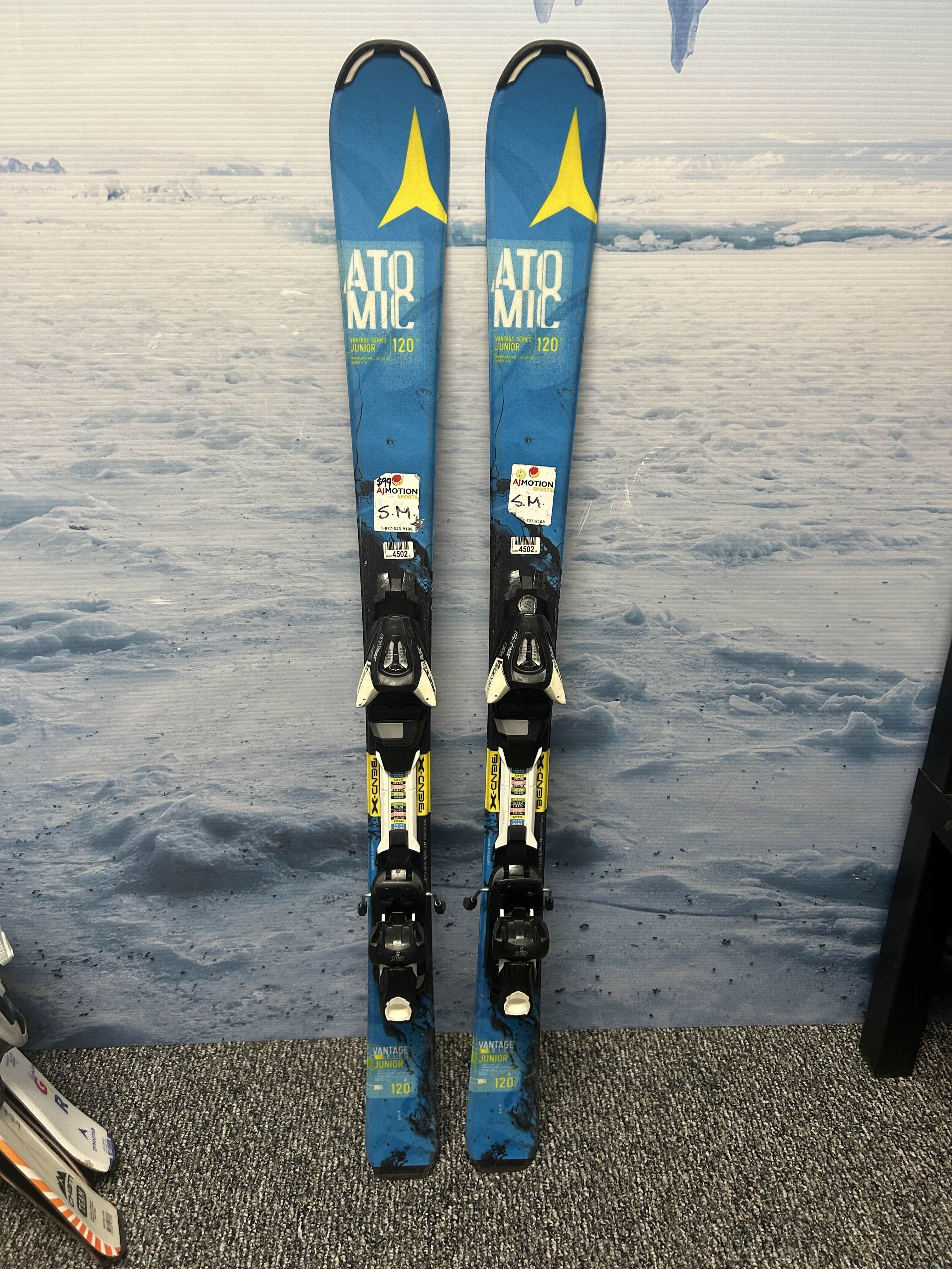 Used Atomic Vantage Jr. 120cm Jr Skis w/ EzyTrack 4.5 Demo Binding