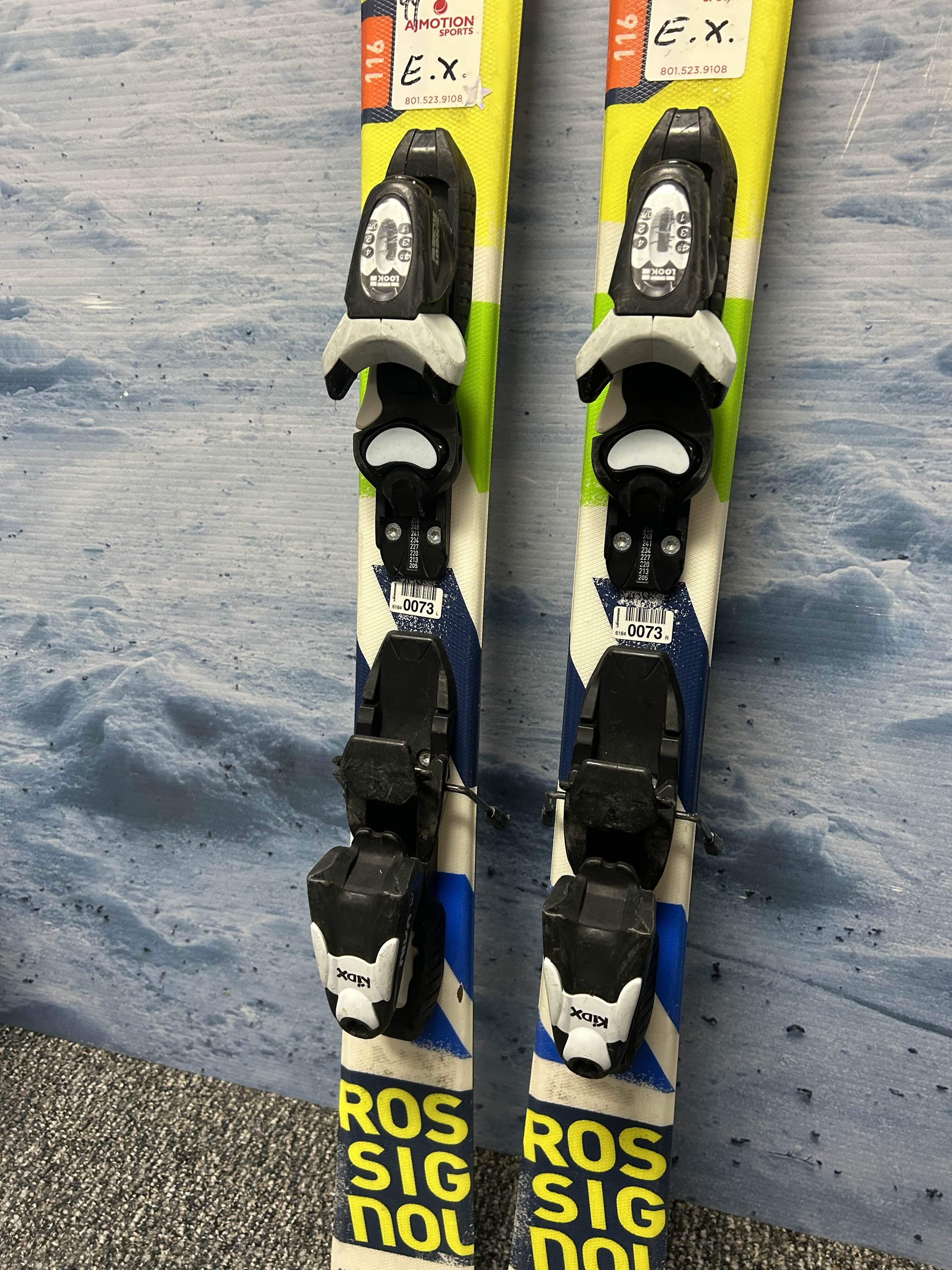 Used Rossignol Terrain 116cm Jr Skis w/ Look Kid X4.5 Demo Binding