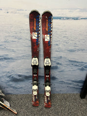 Used Nordica Hot Rod 110cm Jr Skis w/ Marker 4.5 Demo Binding