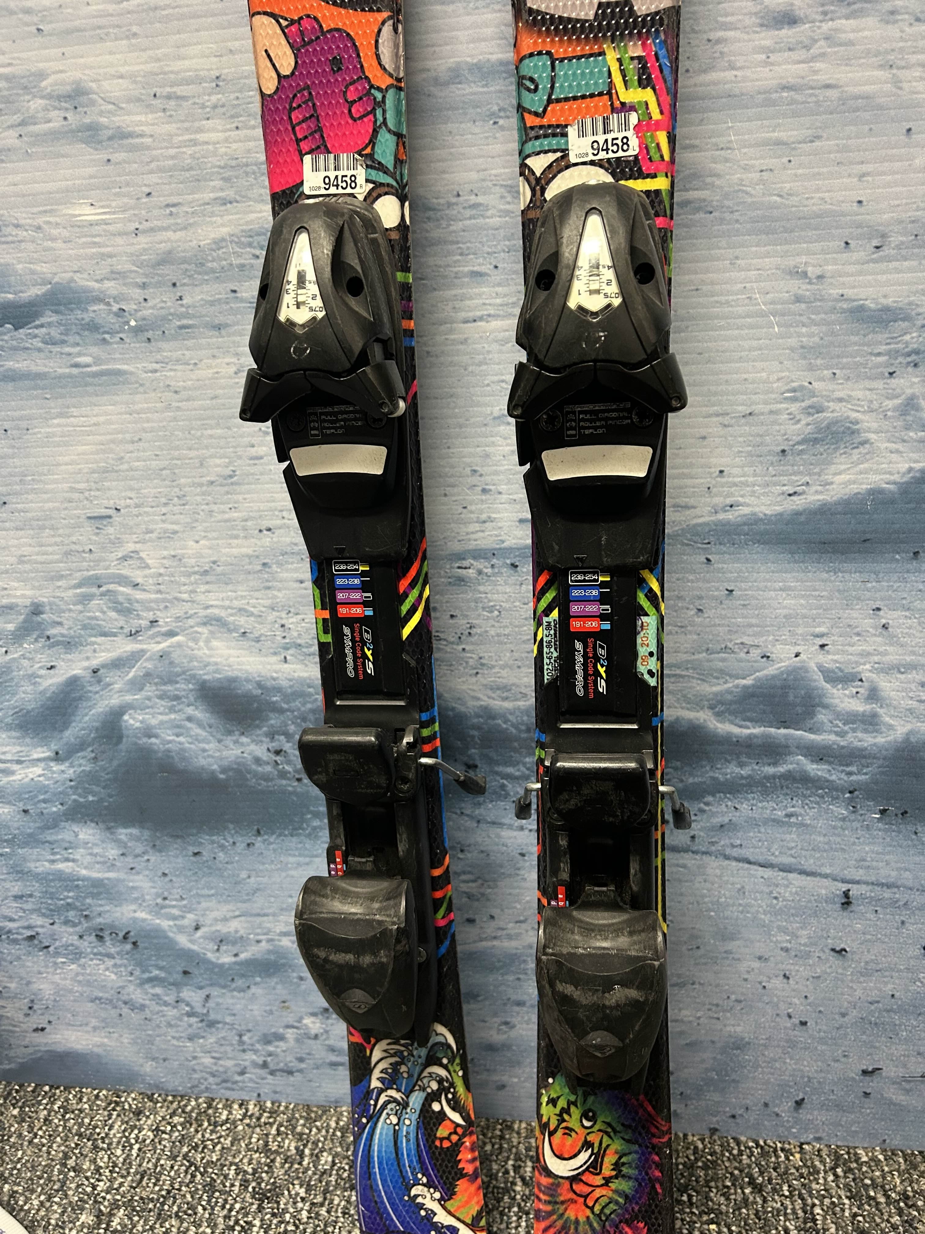 Used Atomic Rascal 110cm Jr Skis w/ Tyrolia SP4.5 Demo Binding