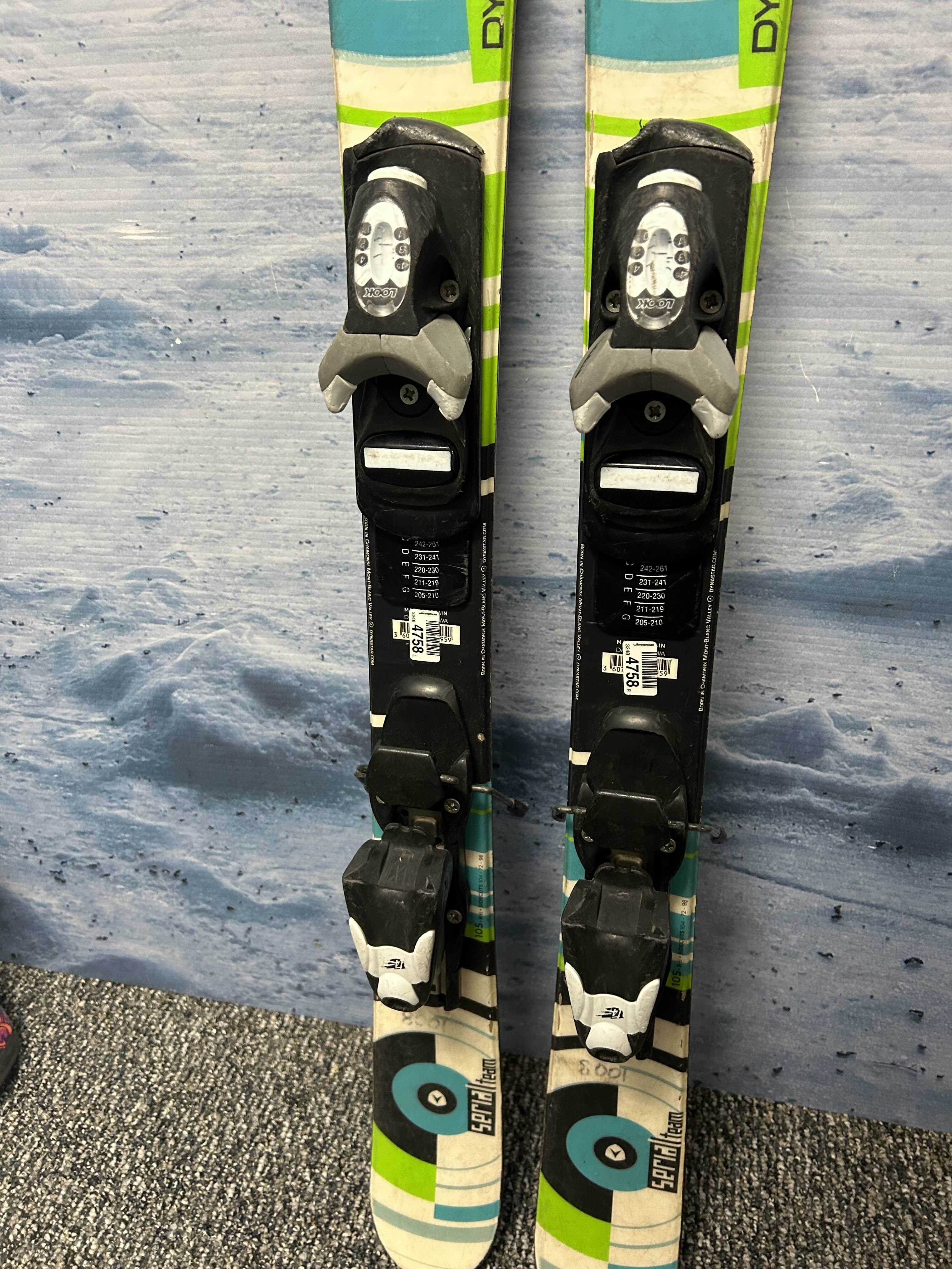 Used Dynastar Serial Team 105cm Jr Skis w/ Look T4 Demo Binding