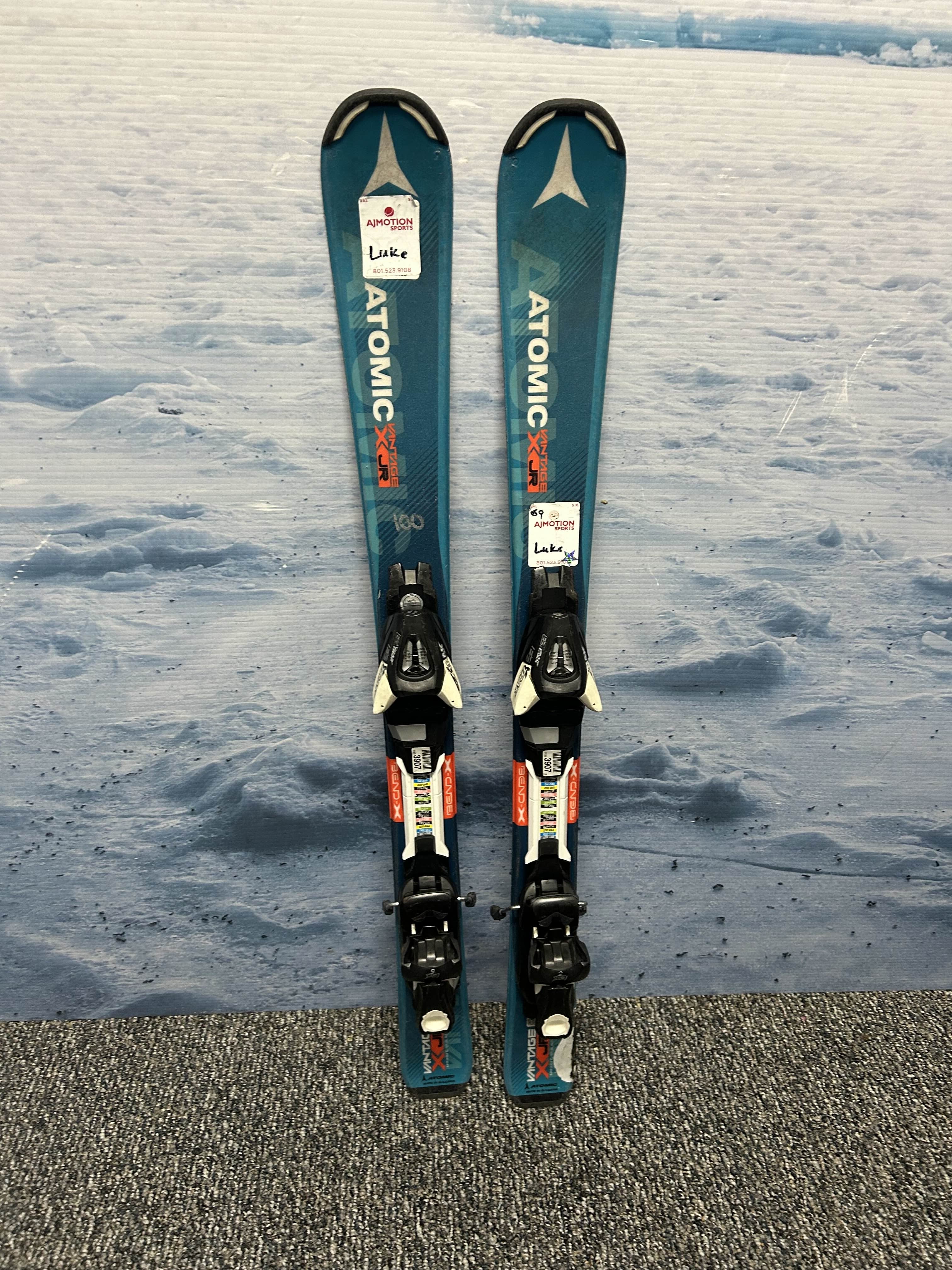 Used Atomic Vantage Jr. 100cm Jr Skis w/ EzyTrack 4.5  Demo Binding