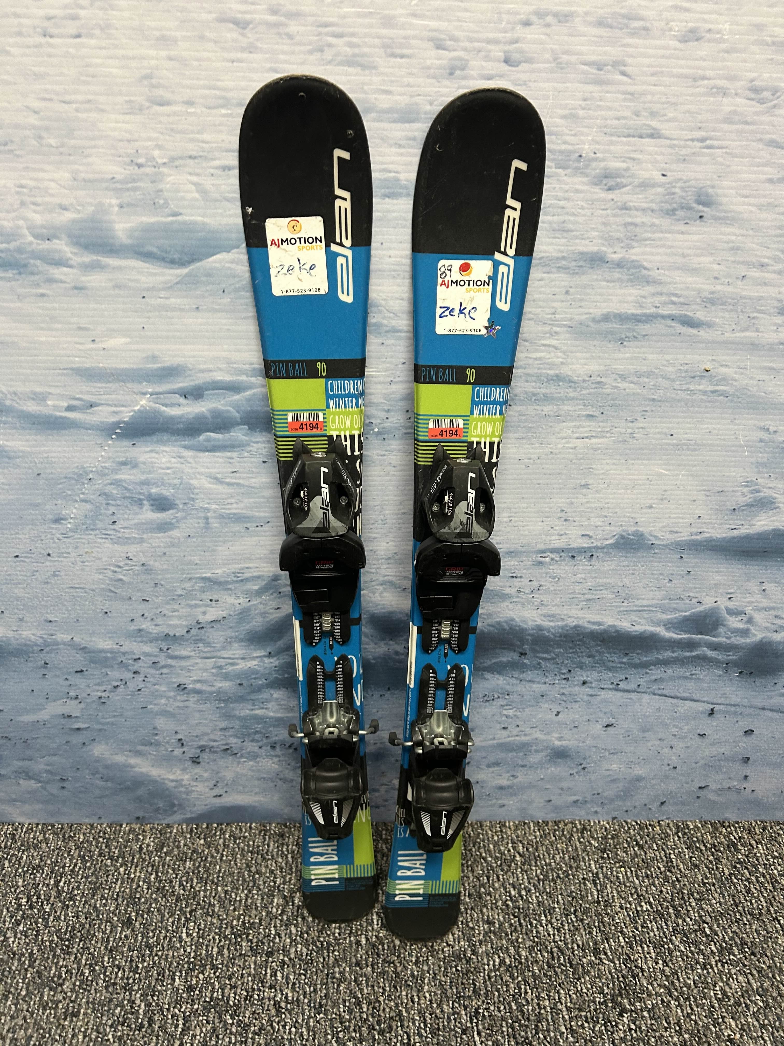 Used Elan Pinball 90cm Jr Skis w/ Elan 4.5 Demo Binding