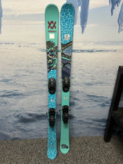 Used Volkl Bash W Jr. 138cm Jr Skis w/ Marker 4.5 Free Retail Gripwalk Bindings