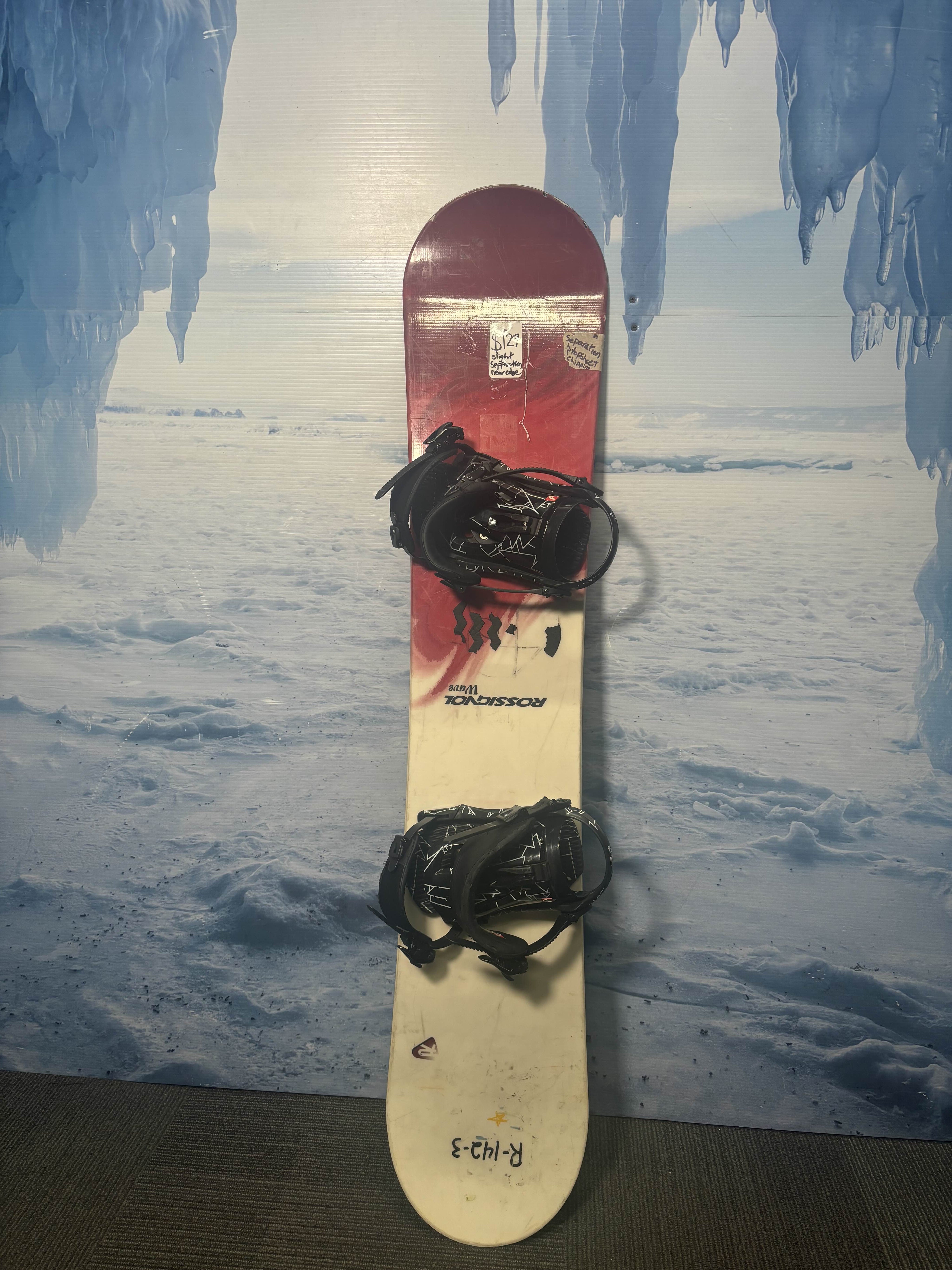 Used Rossignol Wave Snowboard 142cm With Med Bindings