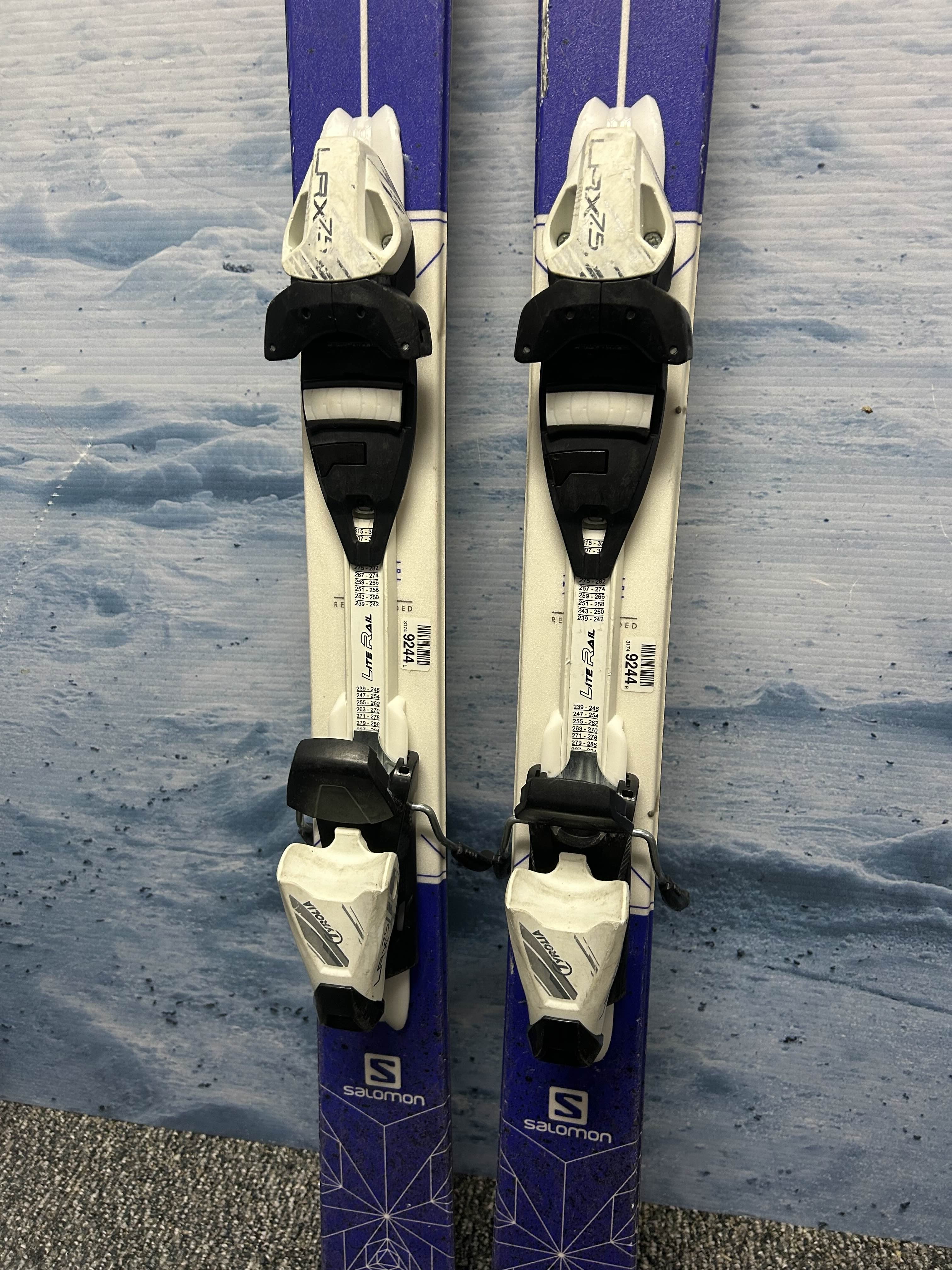 Used Salomon NFX Jr. 130cm Jr Skis w/ Tyrolia LRX 7.5 Demo Binding